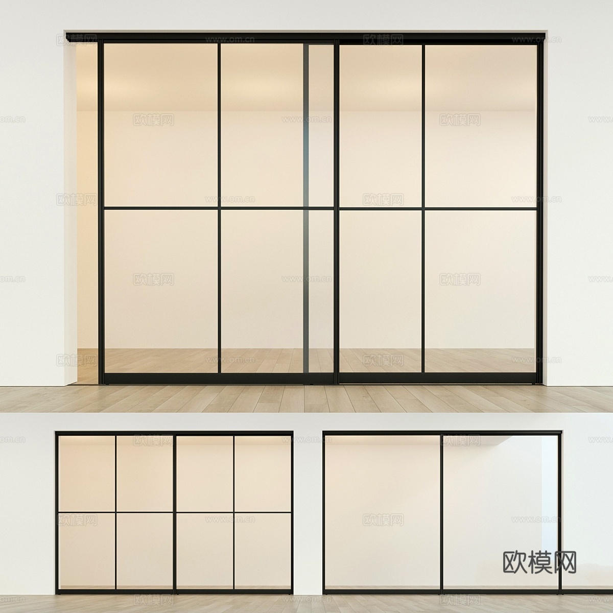 滑动隔断门 133d模型下载