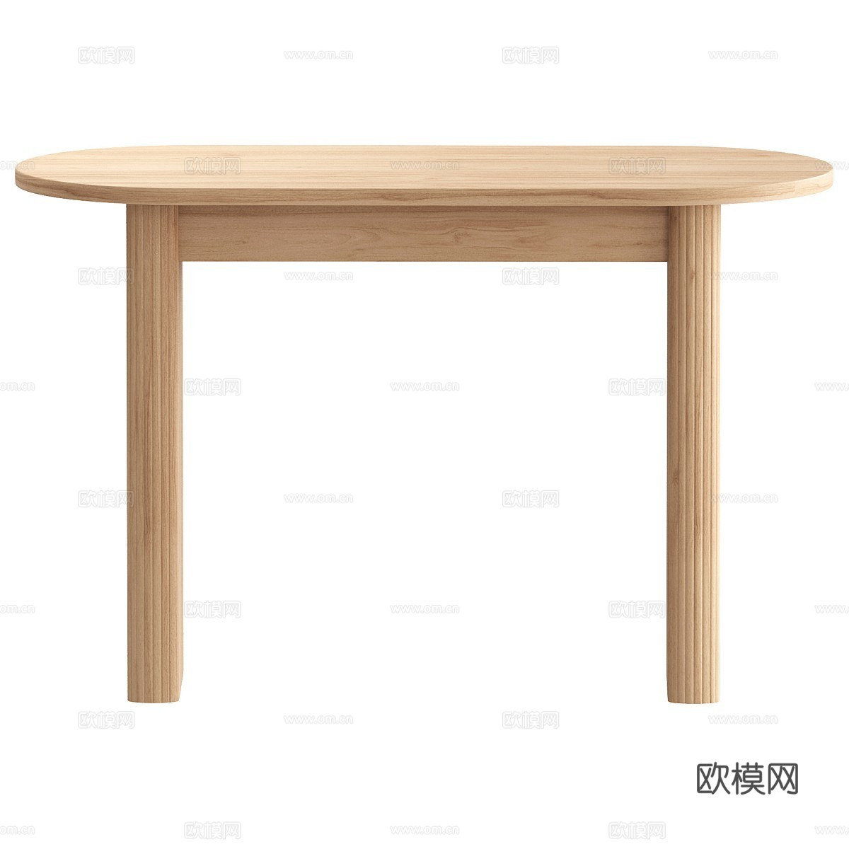 现代意式椭圆实木端景台 玄关桌3d模型