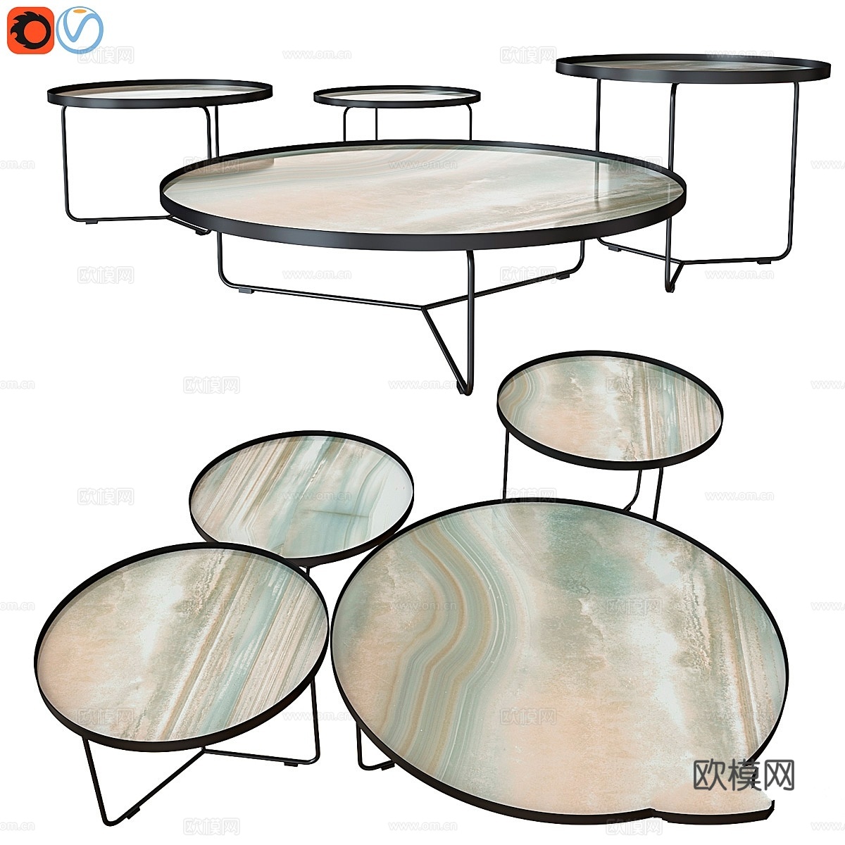 卡特兰意大利比利陶瓷套装3d模型下载