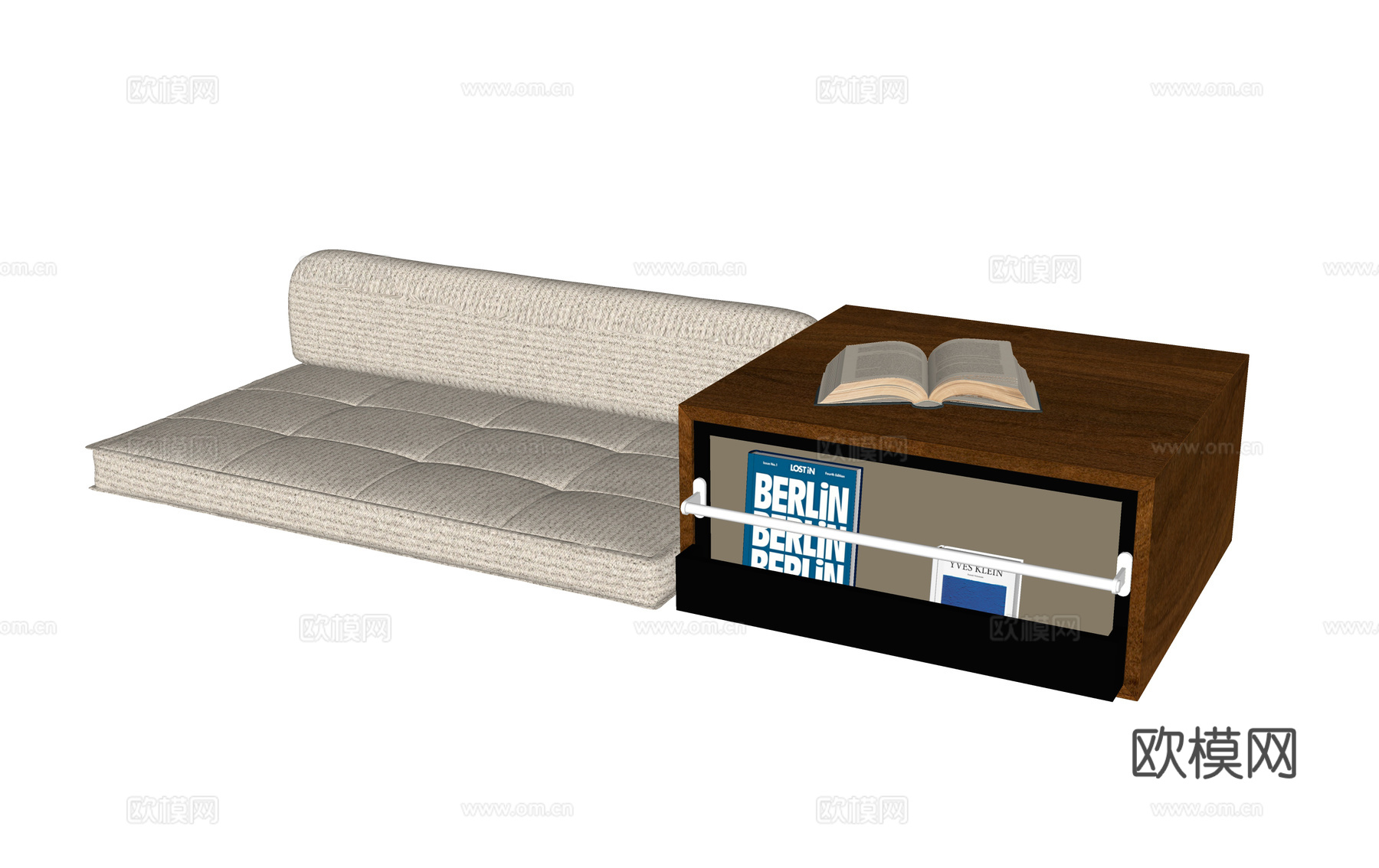 现代飘窗垫 飘窗柜su模型