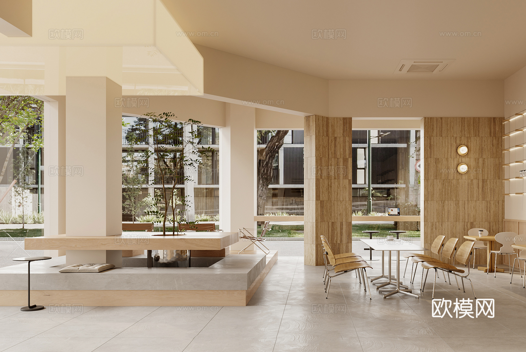 咖啡店 奶茶店 最新全套施工图 效果图合集cad施工图