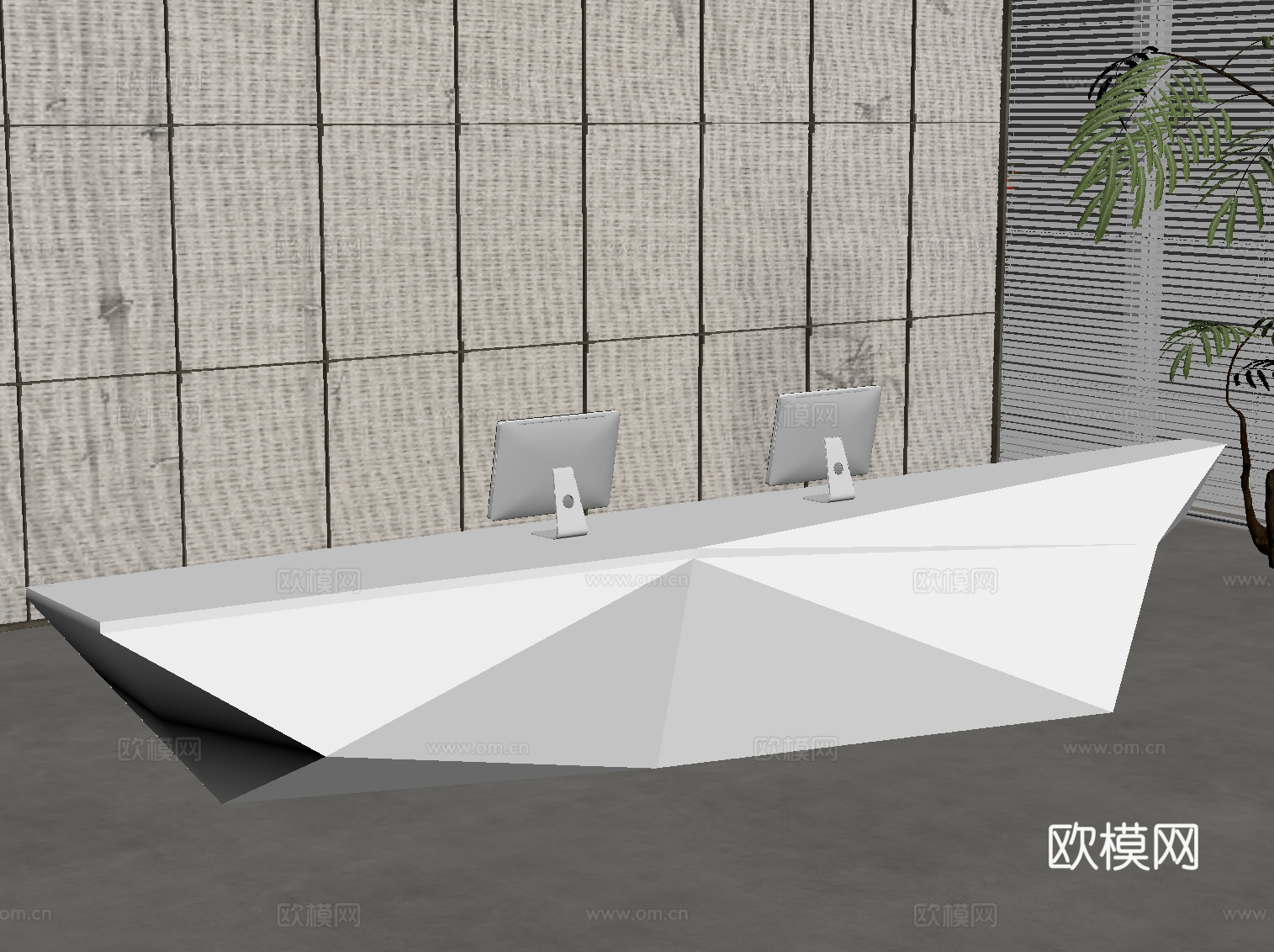 现代异型前台su模型