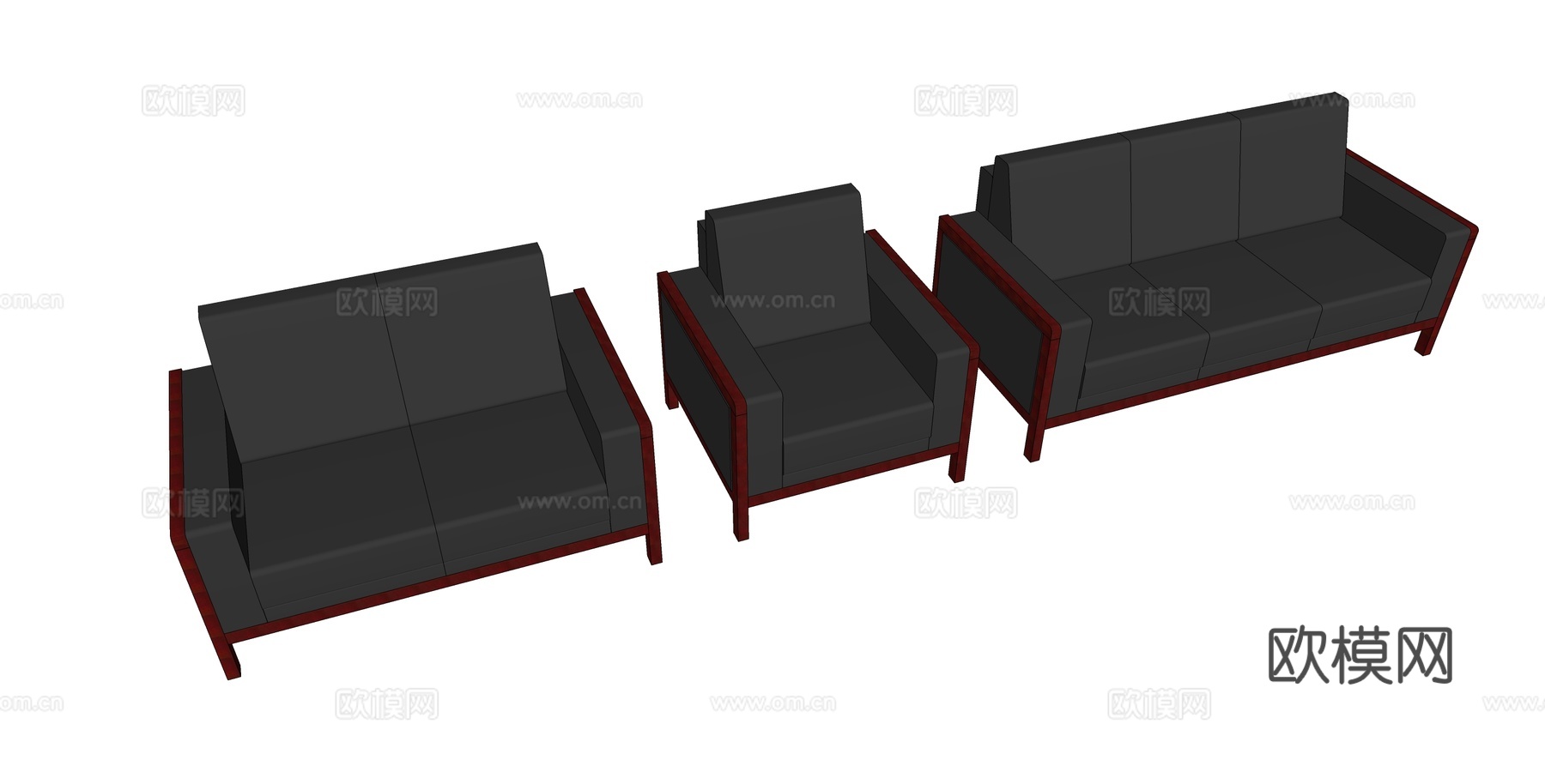 沙发 办公沙发 办公家具su模型