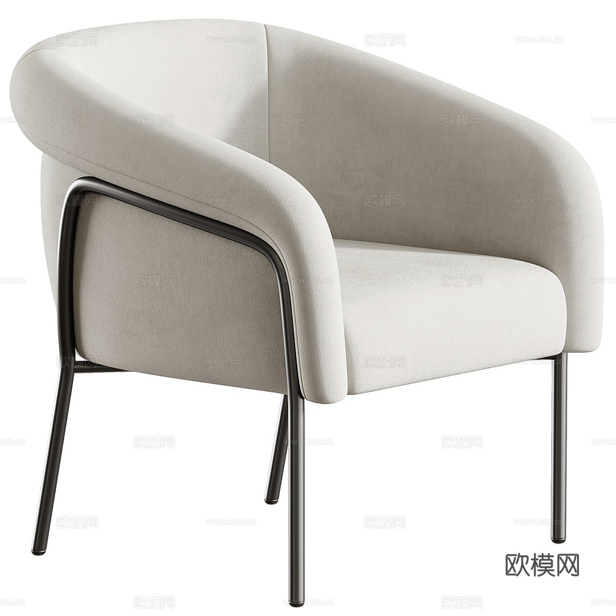 现代意式 Kensol 布艺扶手椅3d模型下载（渲染图2）