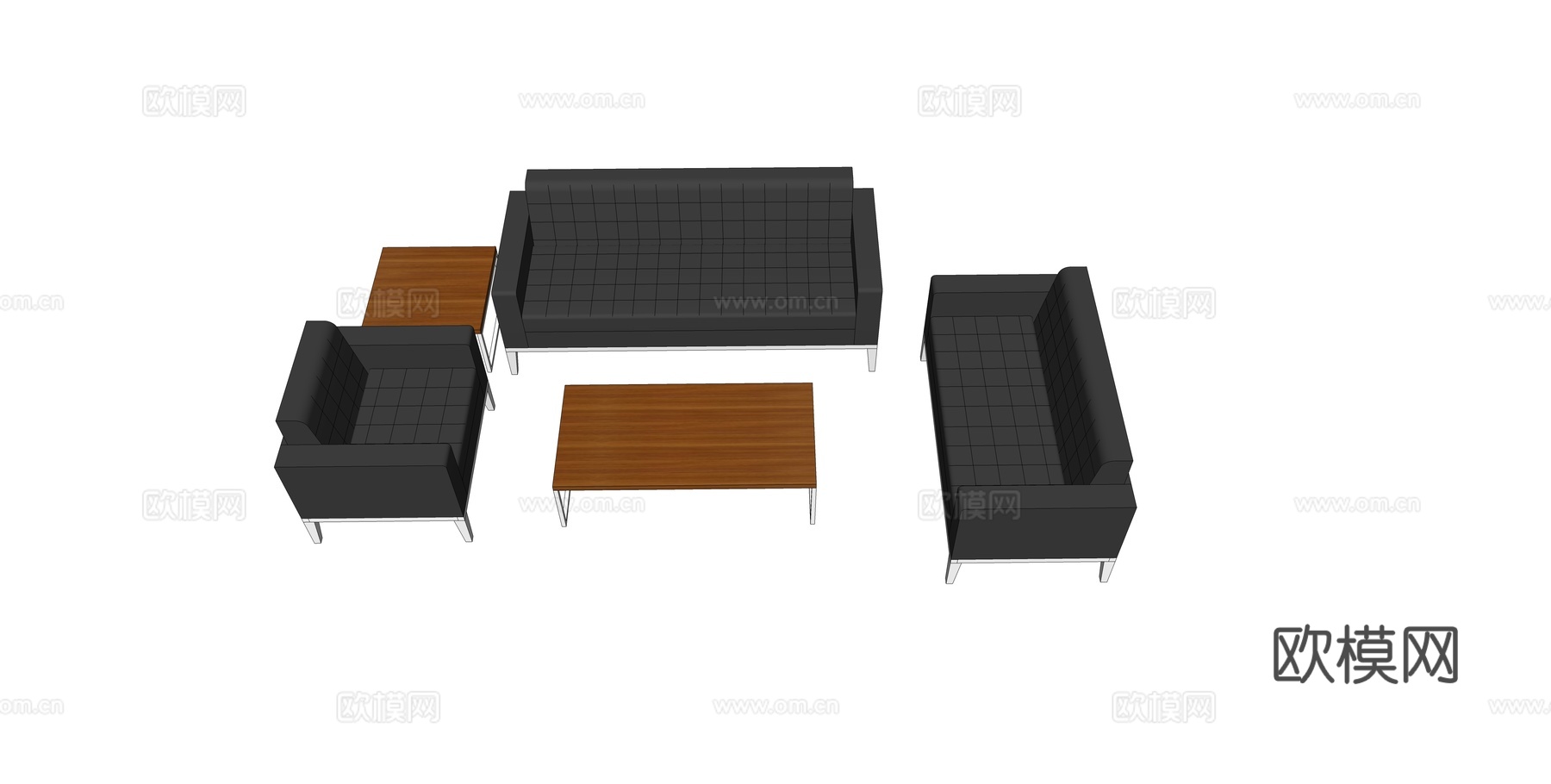 沙发 办公沙发 办公家具 茶几su模型