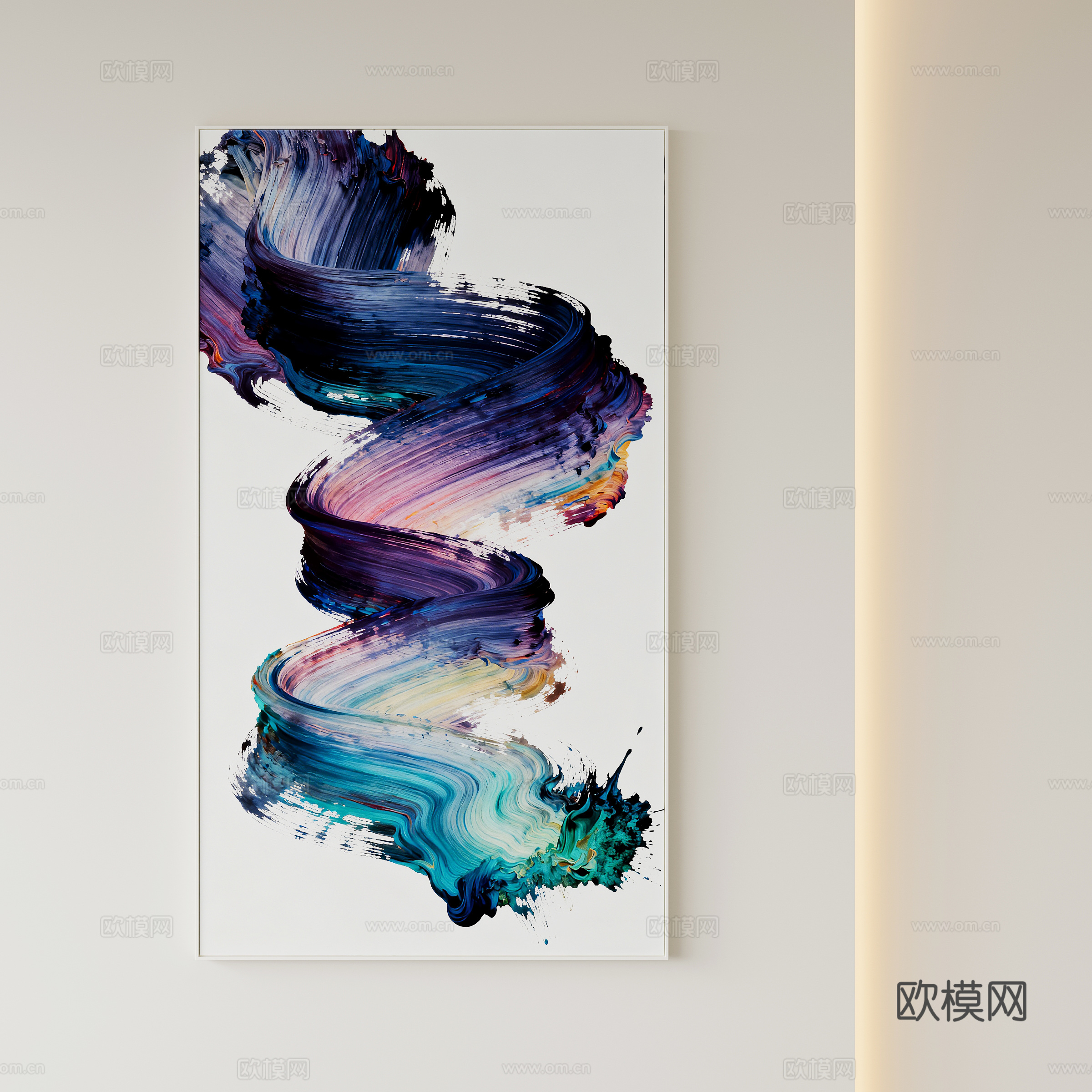 现代抽象装饰画su模型