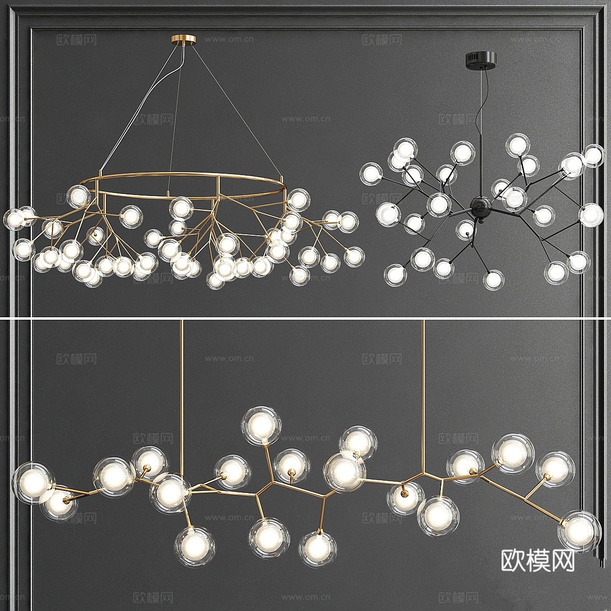 双层玻璃灯罩系列3d模型下载