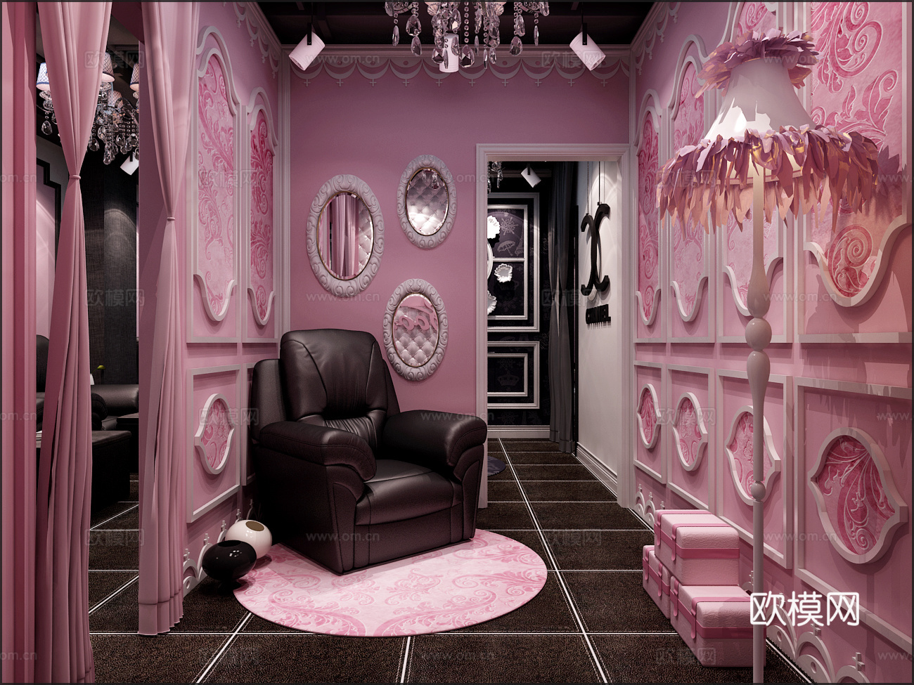 美容美甲休闲包间3d模型下载（渲染图1）