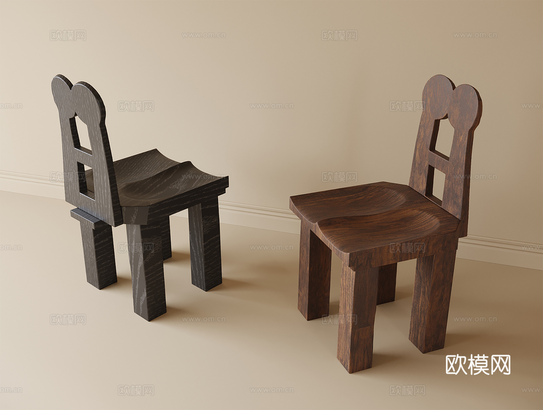 现代单椅 餐椅su模型
