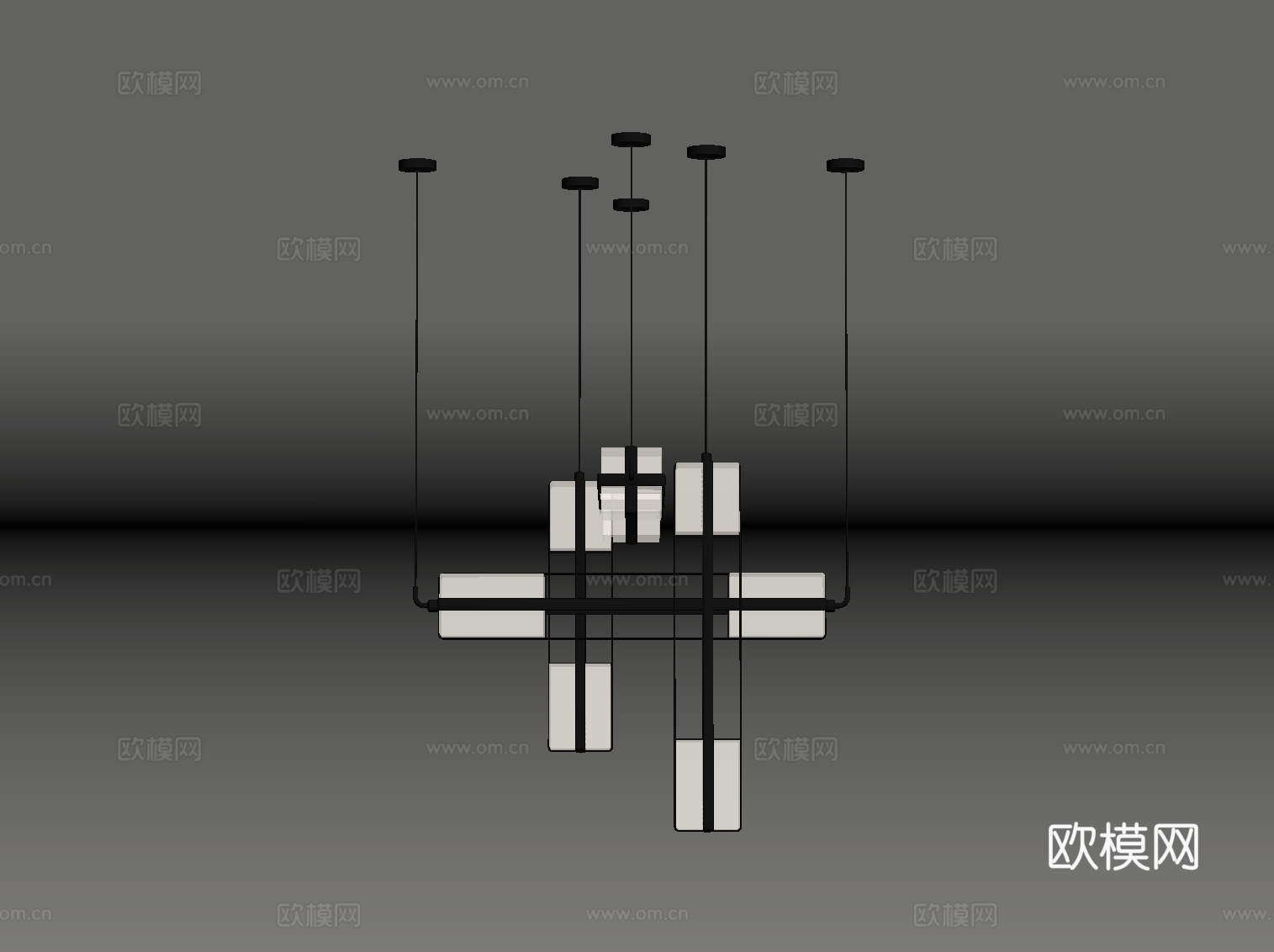 新中式吊灯su模型下载（渲染图2）