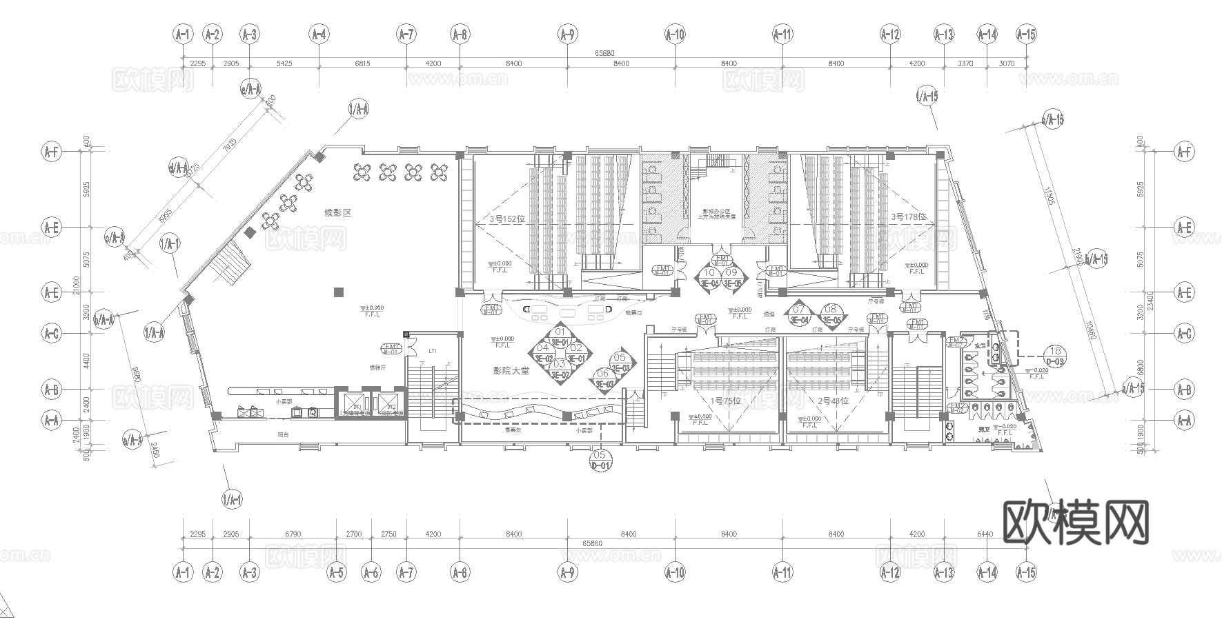电影院 最新全套施工图 效果图合集cad施工图