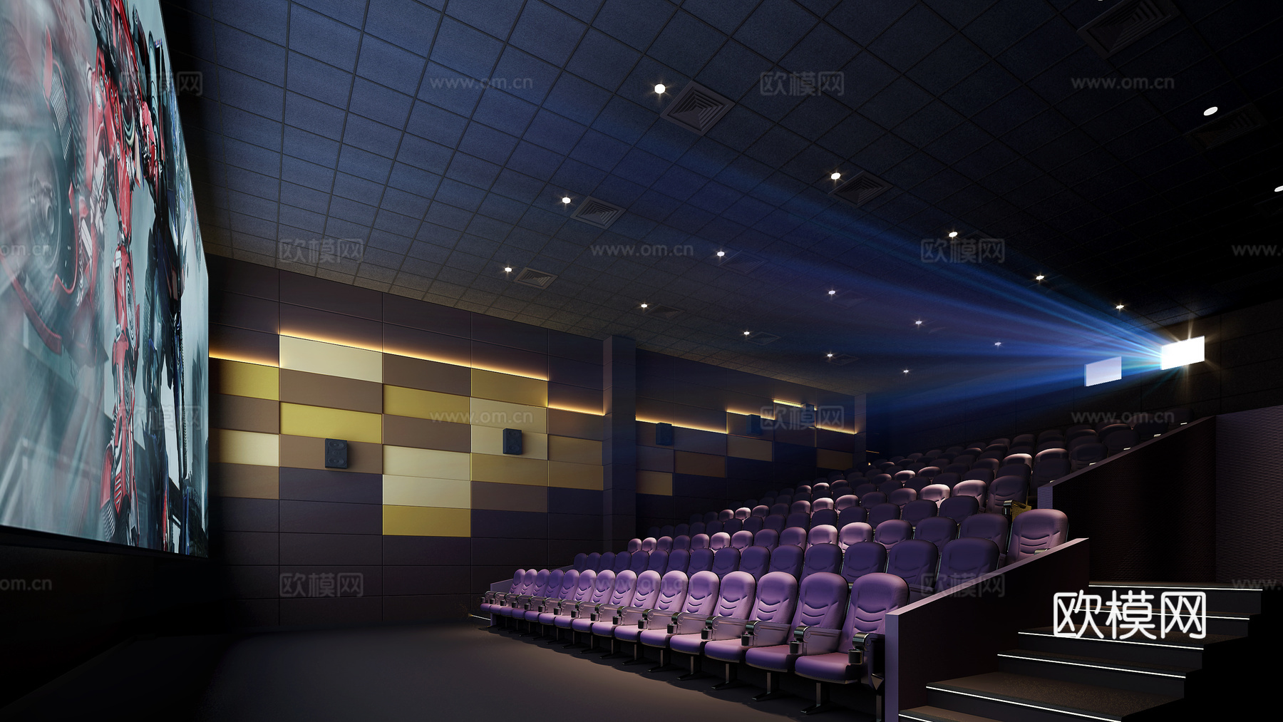 电影院 最新全套施工图 效果图合集cad施工图