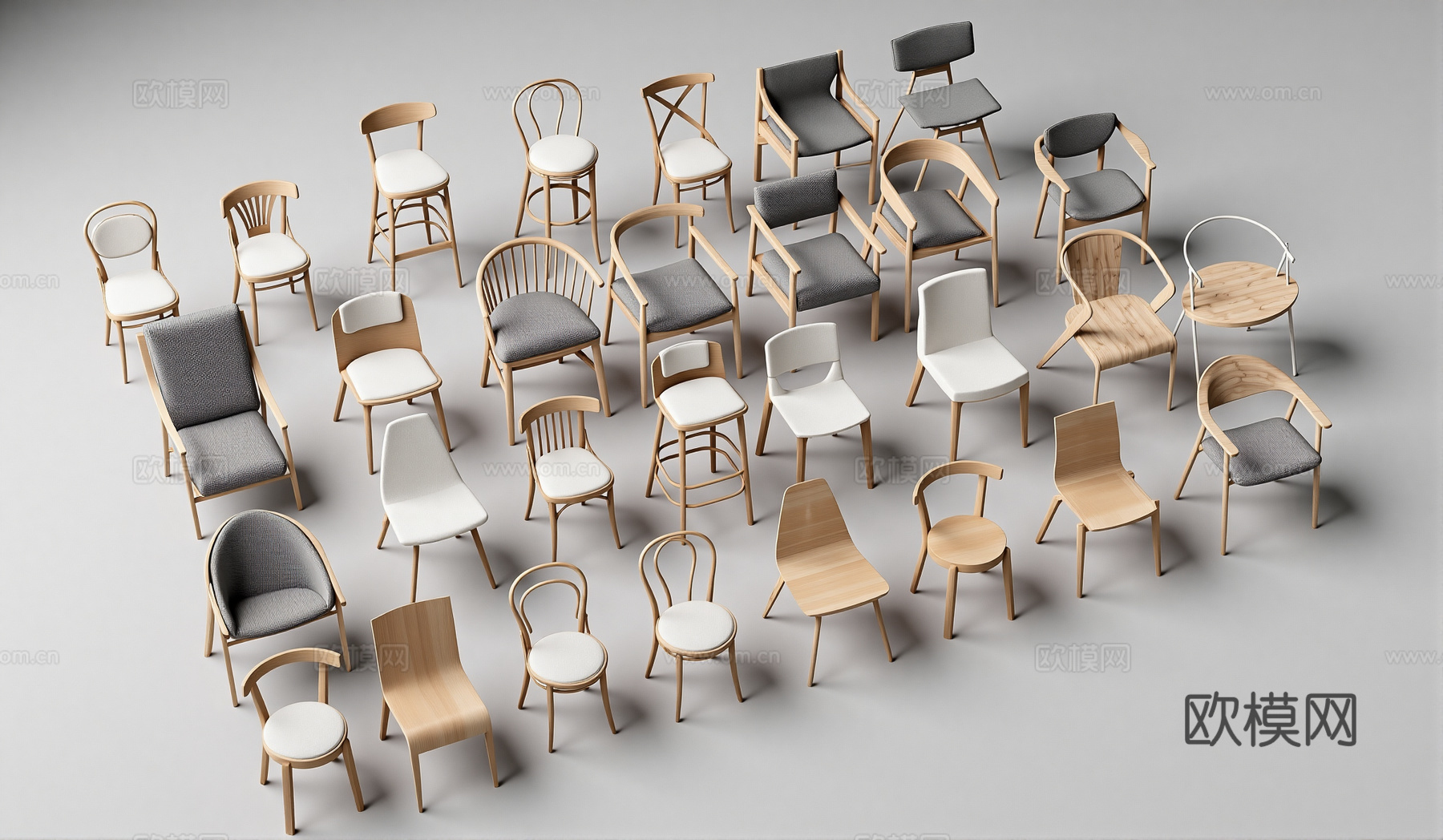 现代休闲椅办公椅会议椅su模型