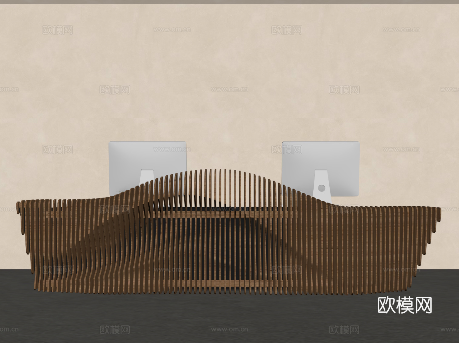 中古风前台su模型