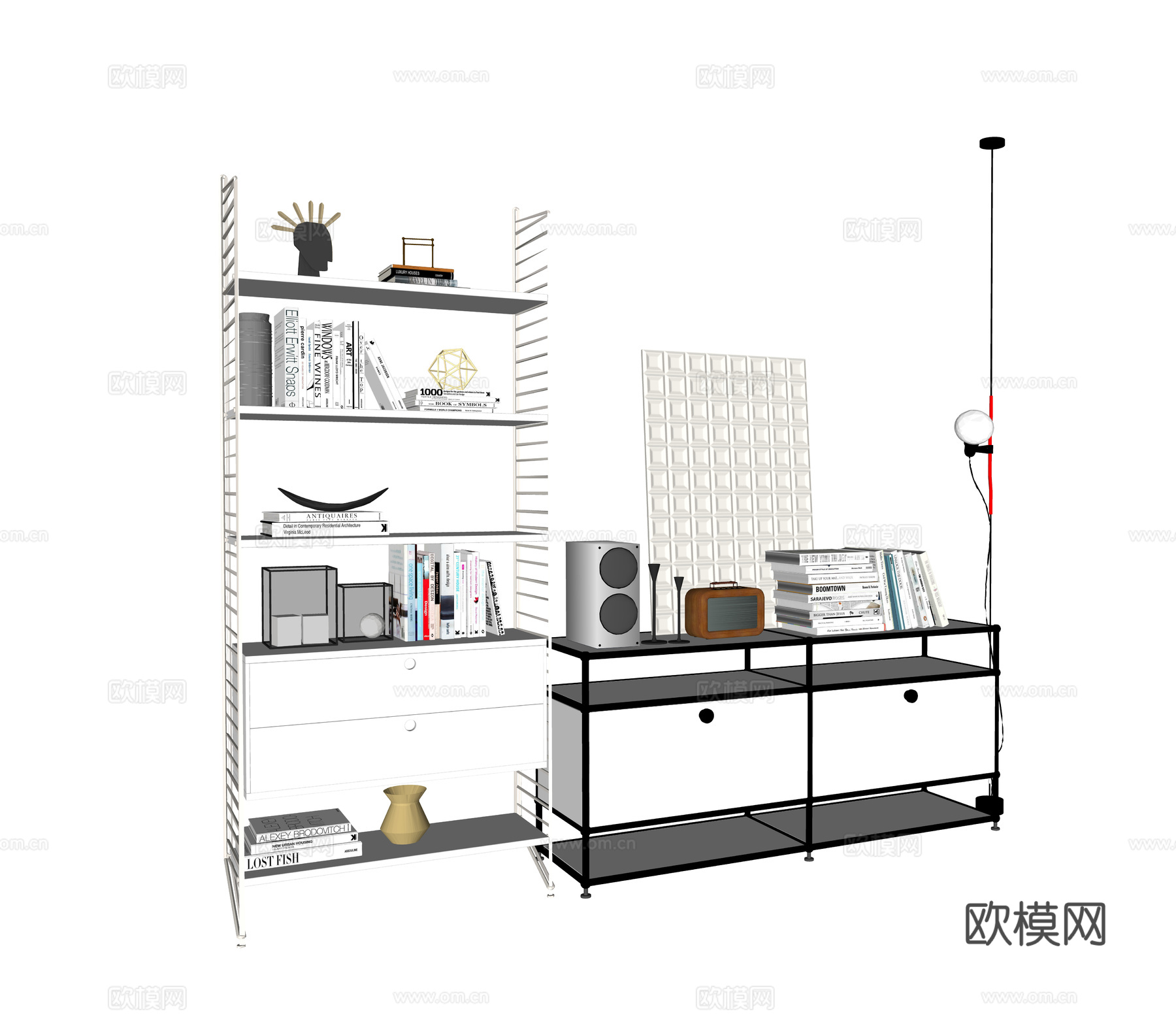 现代装饰柜su模型