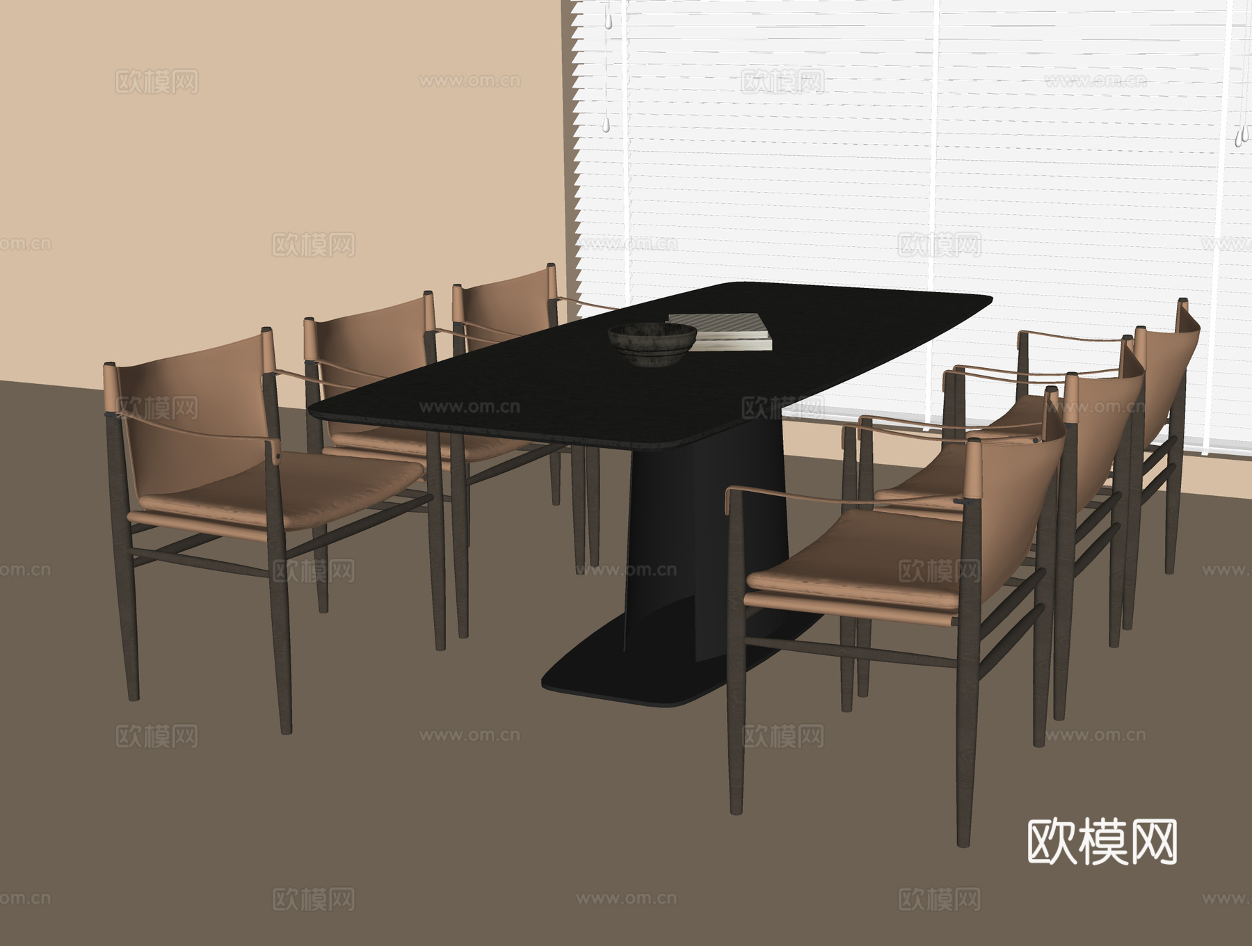 现代餐桌椅 餐桌椅 餐桌su模型