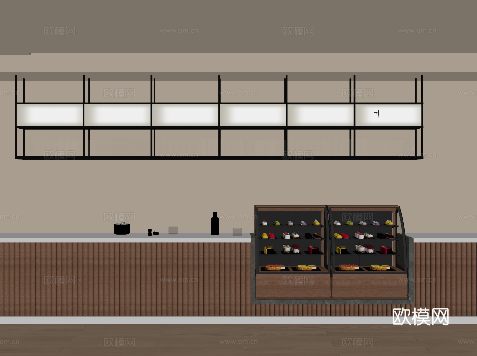 中古风水吧台su模型