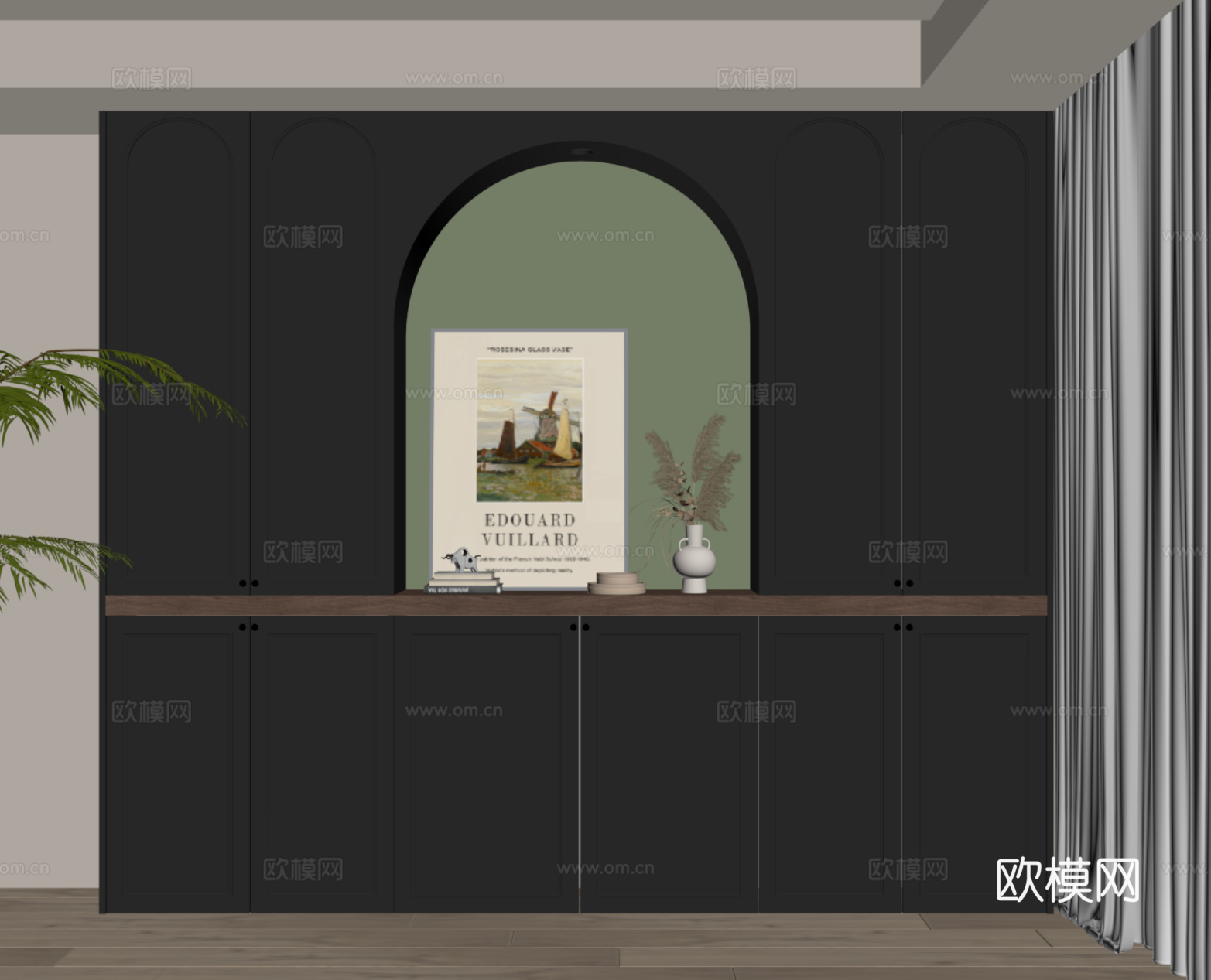 法式复古风书柜su模型