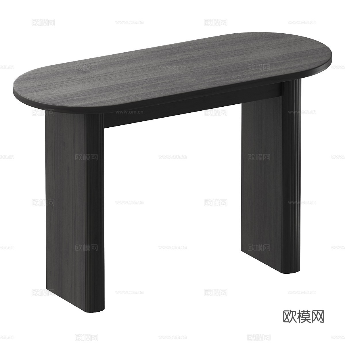 现代意式椭圆实木端景台 玄关桌3d模型