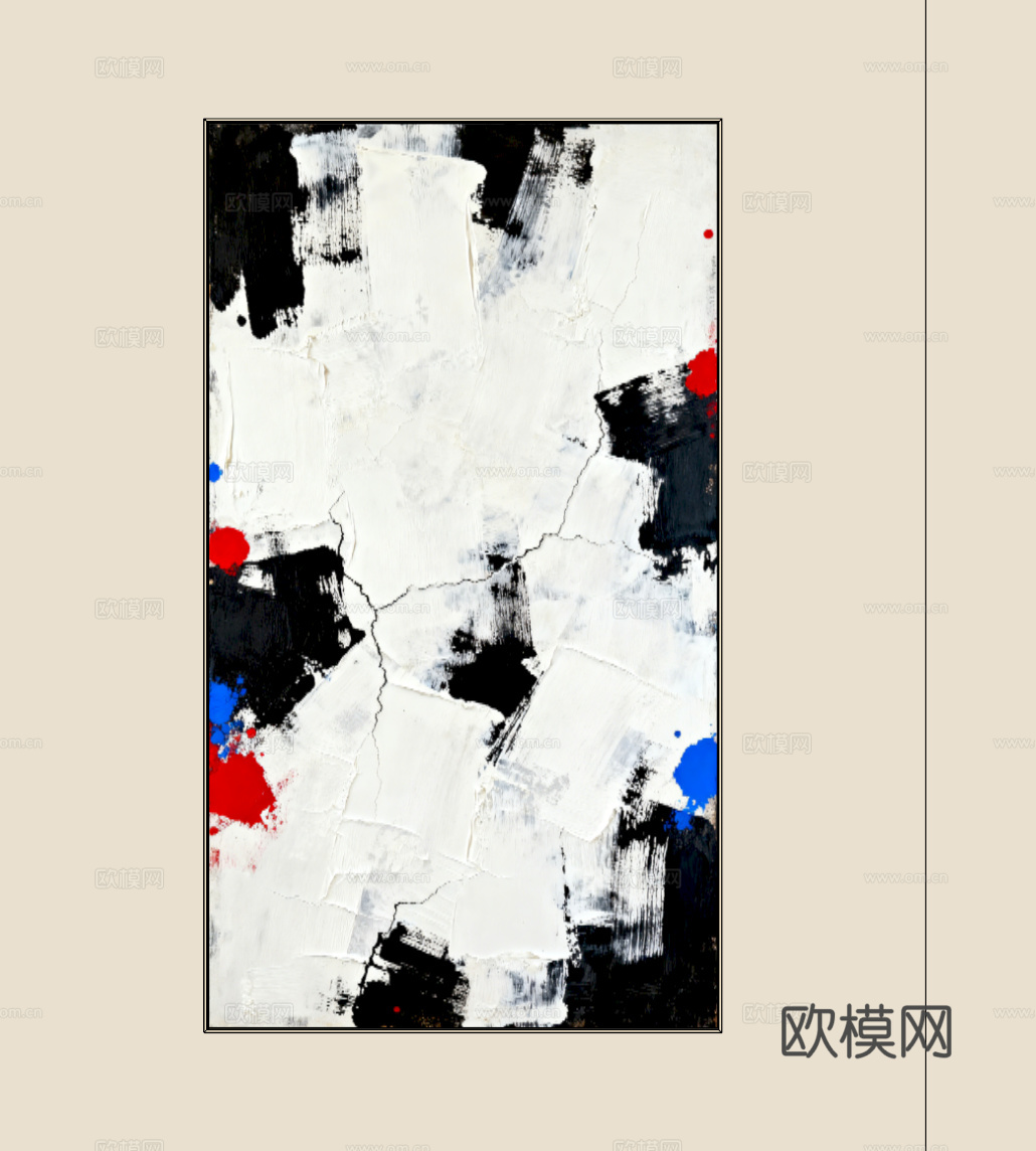 现代抽象装饰画su模型