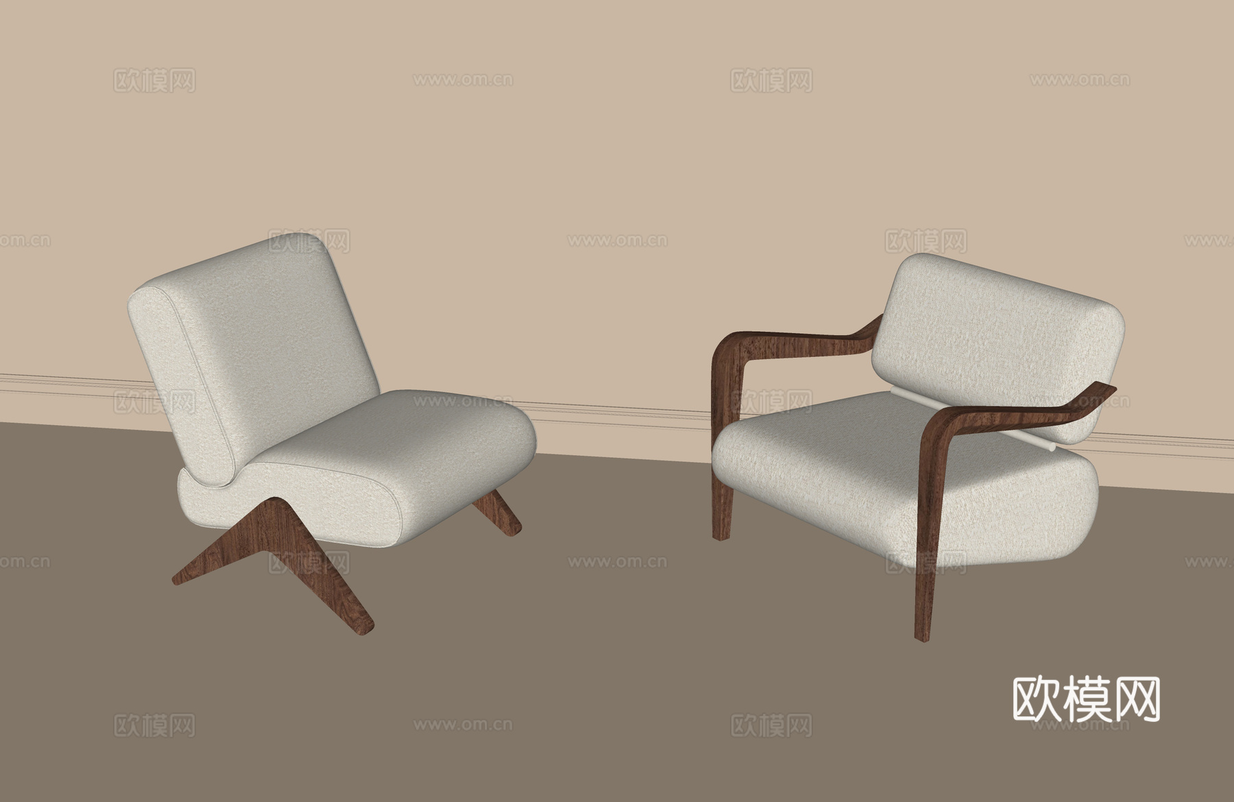 现代休闲椅 单椅su模型