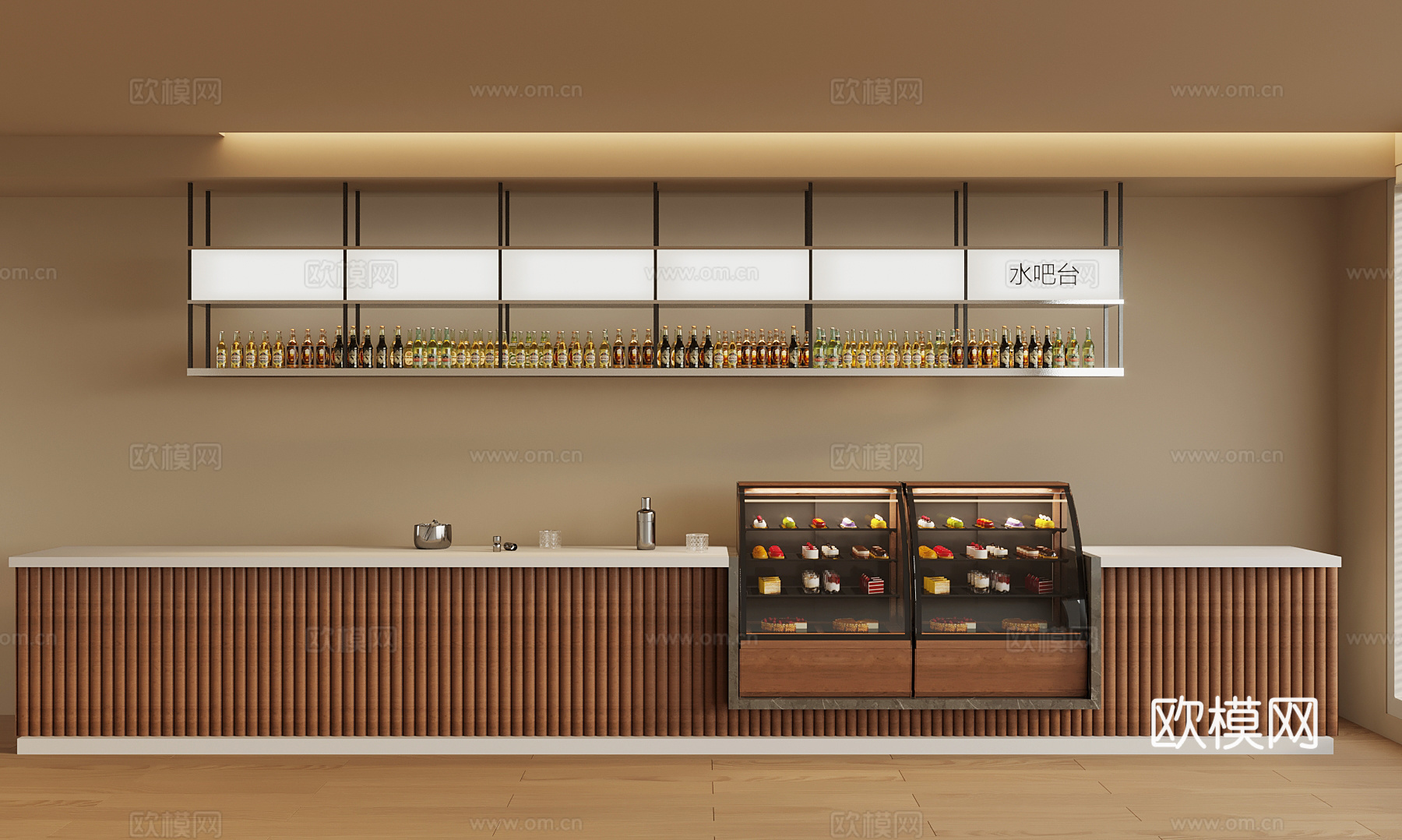中古风水吧台3d模型下载