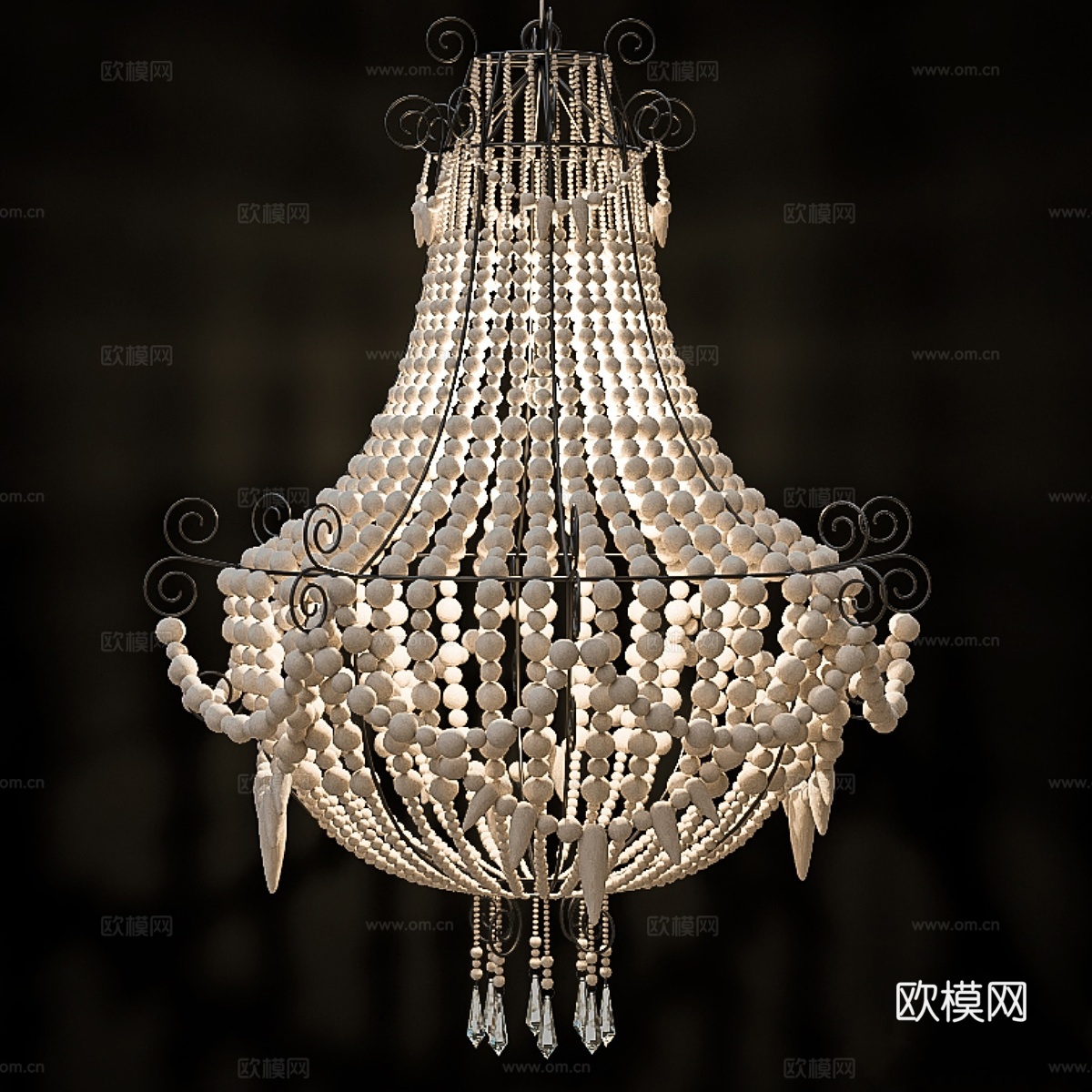 泥珠吊灯3d模型下载