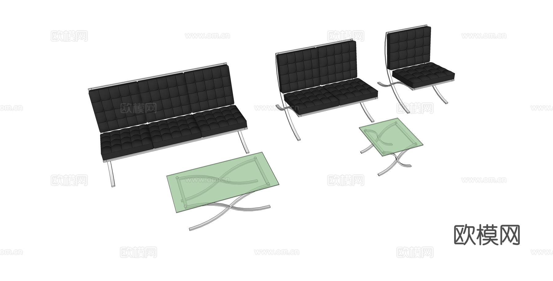 沙发 办公沙发 办公家具su模型