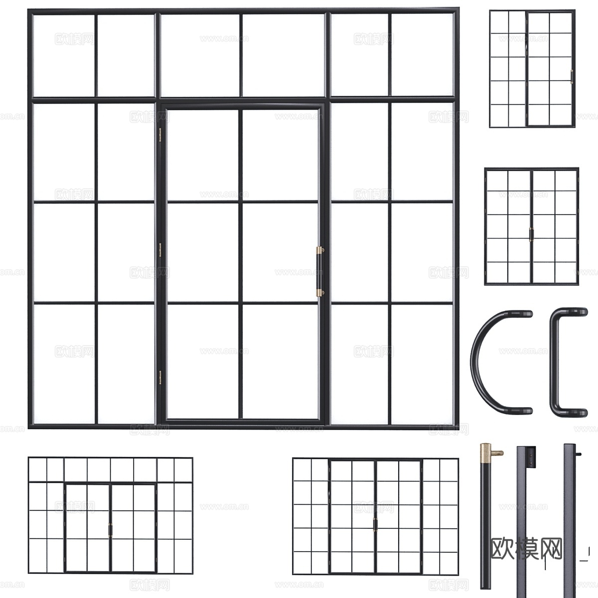 钢制门。隔断套装23d模型下载