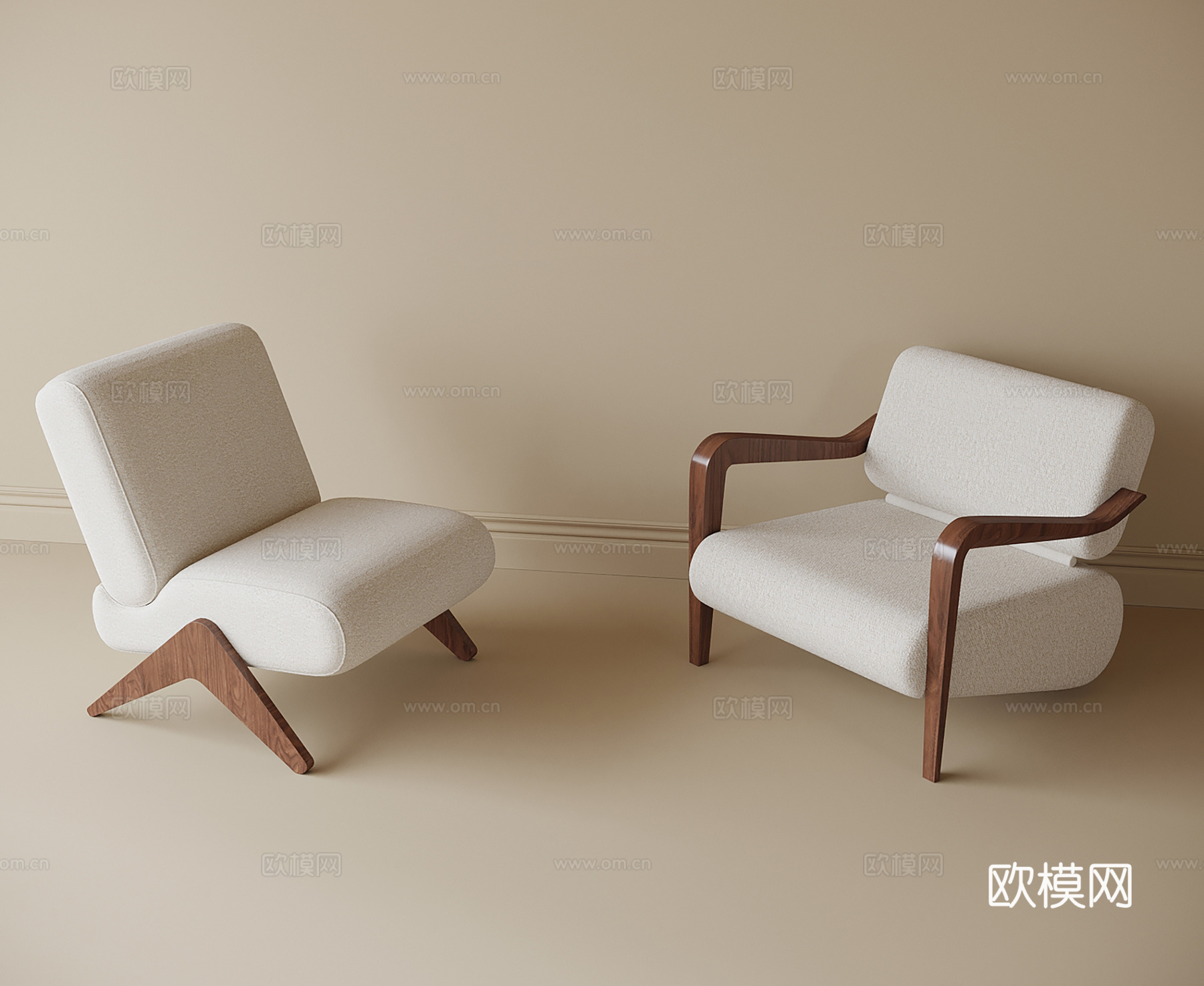 现代休闲椅 单椅su模型