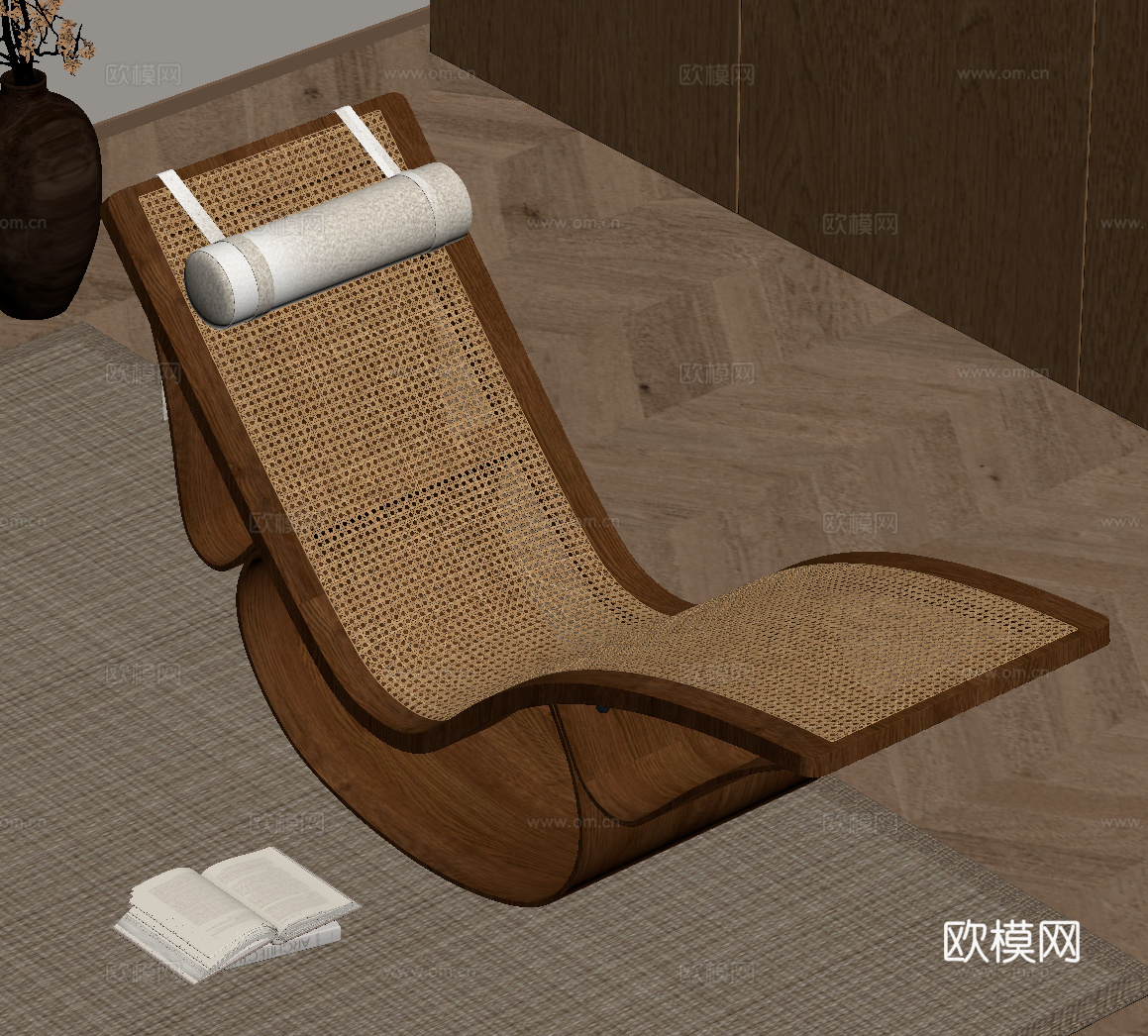 中古风休闲椅su模型