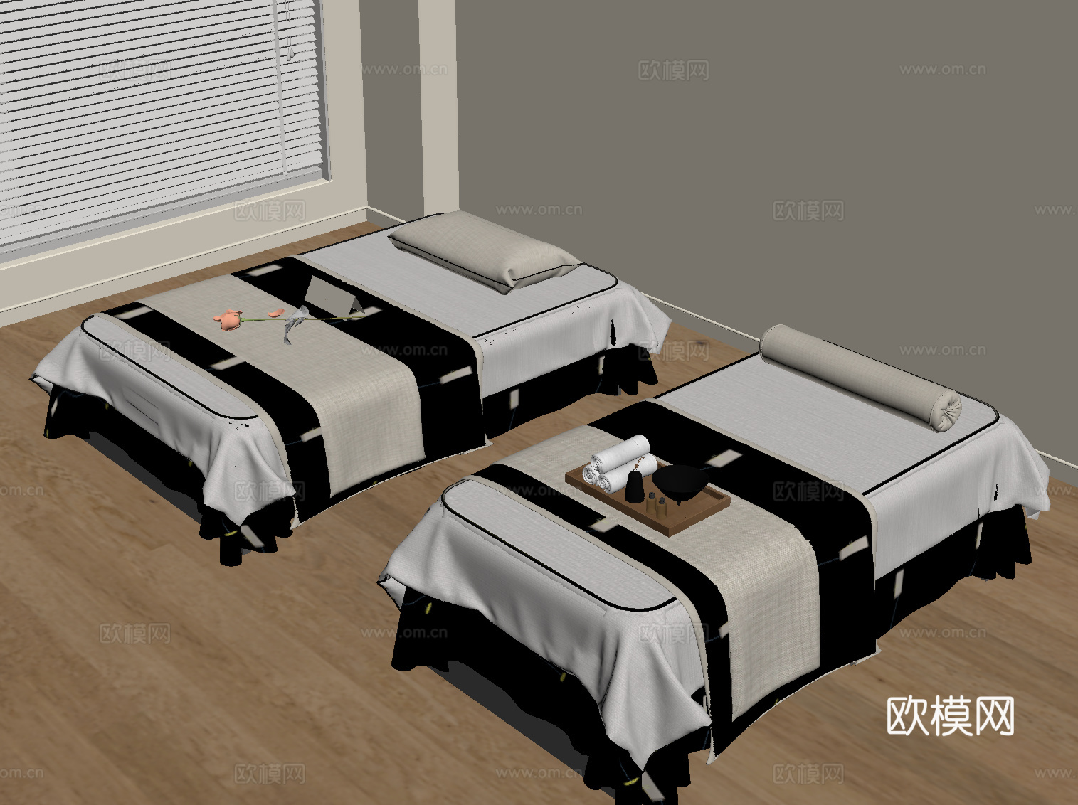 现代按摩床su模型