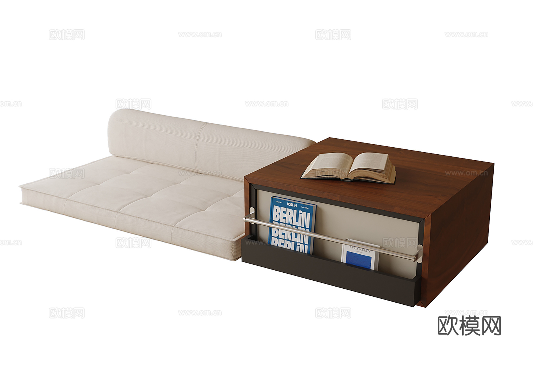 现代飘窗垫 飘窗柜su模型