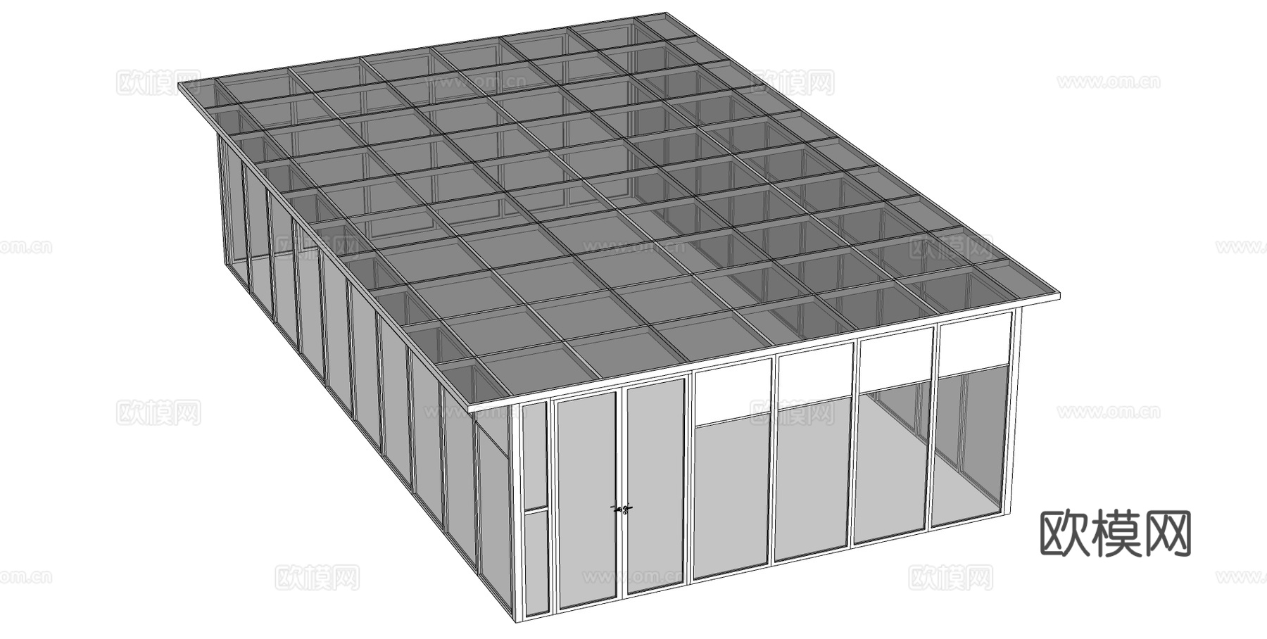 现代阳光房 阳光棚su模型
