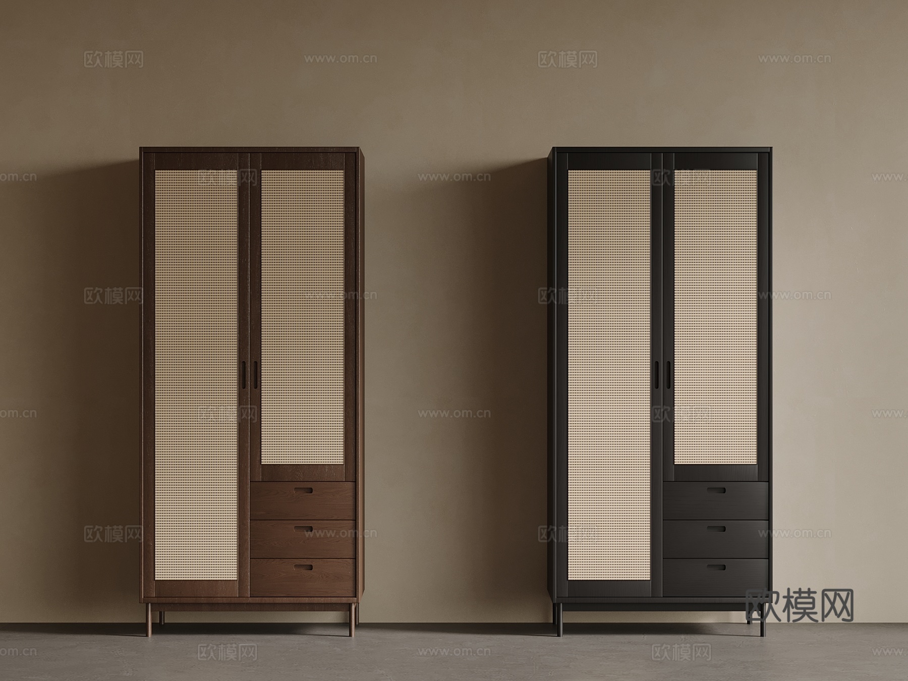 新中式衣柜su模型