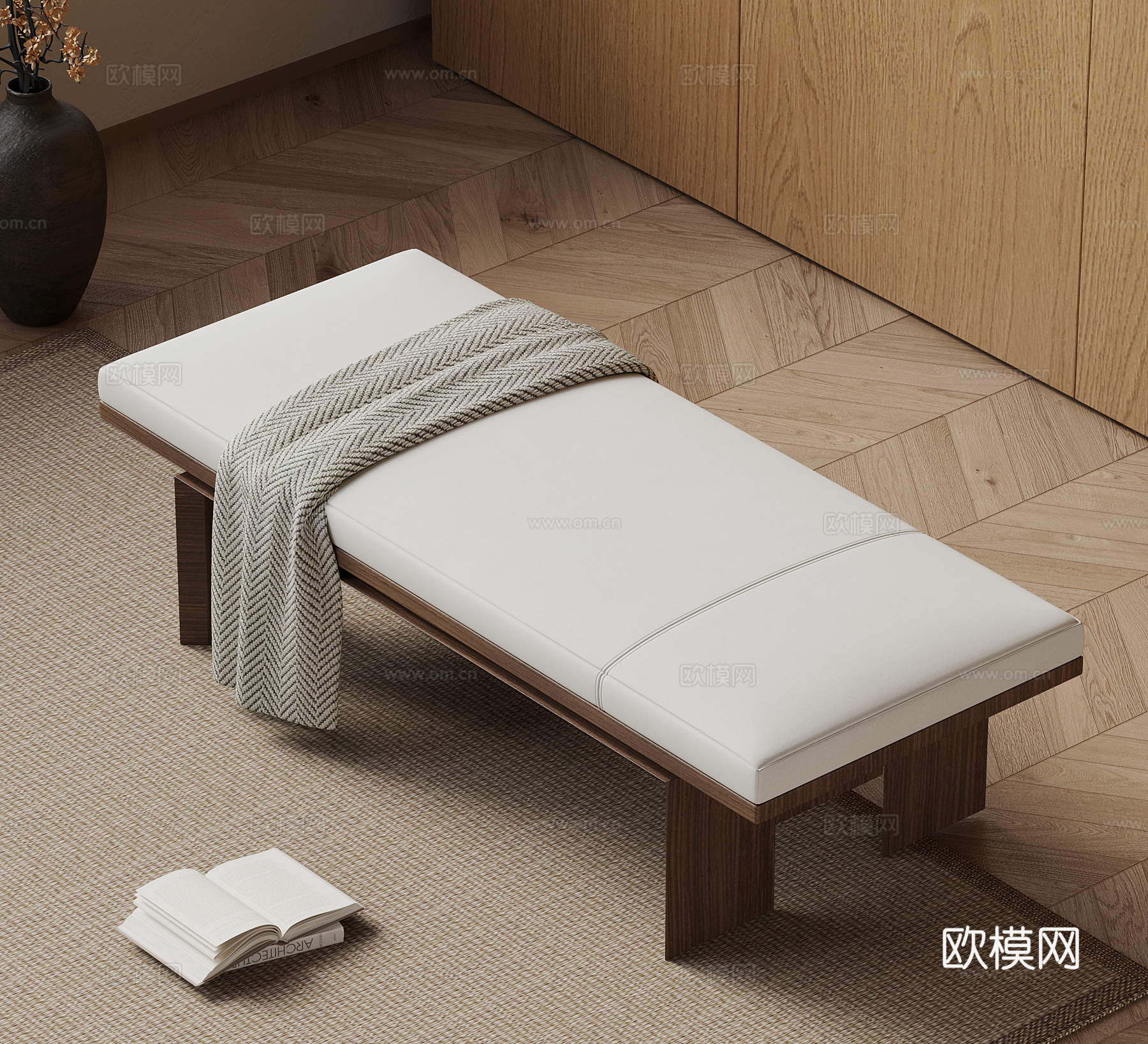 中古风换鞋凳su模型