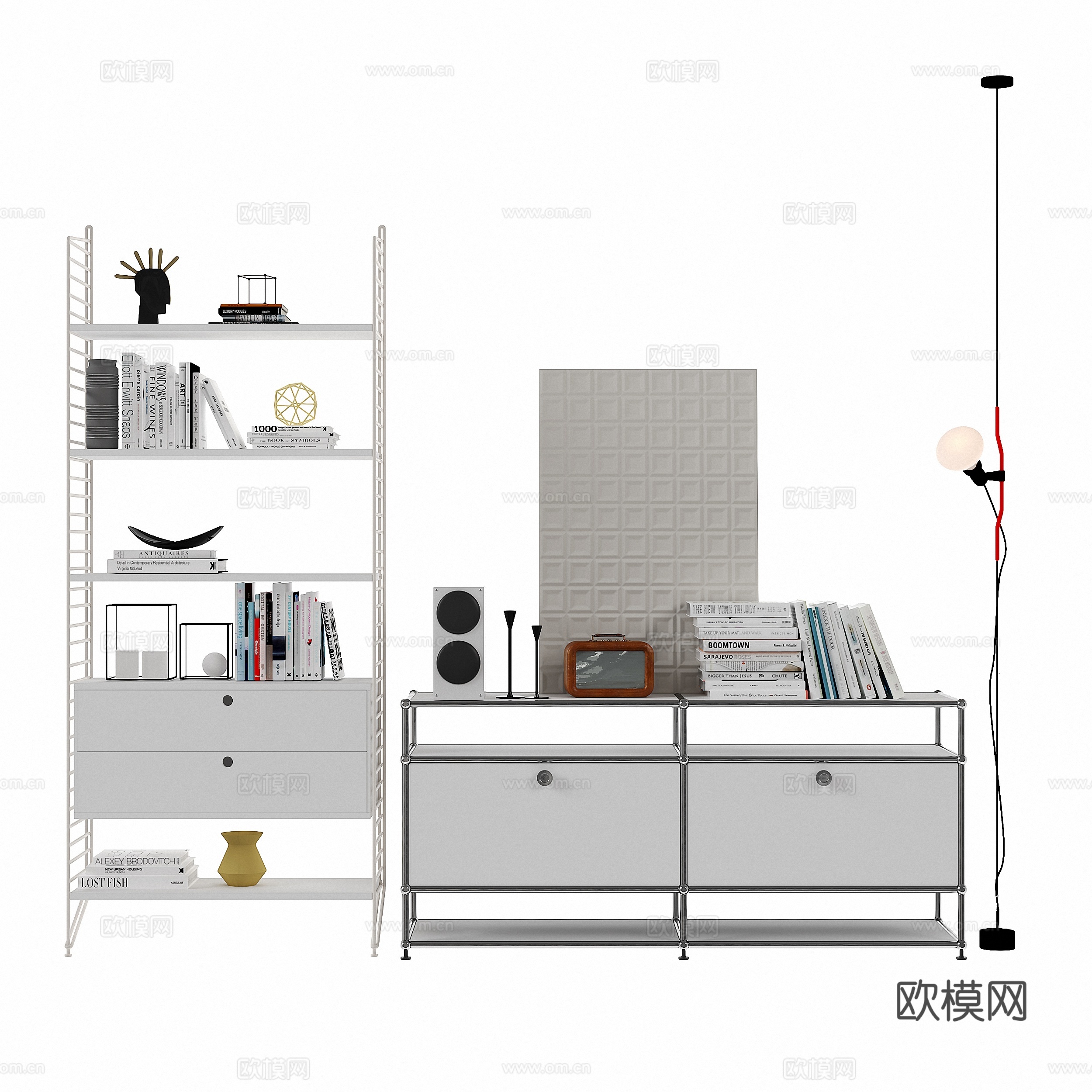 现代装饰柜su模型