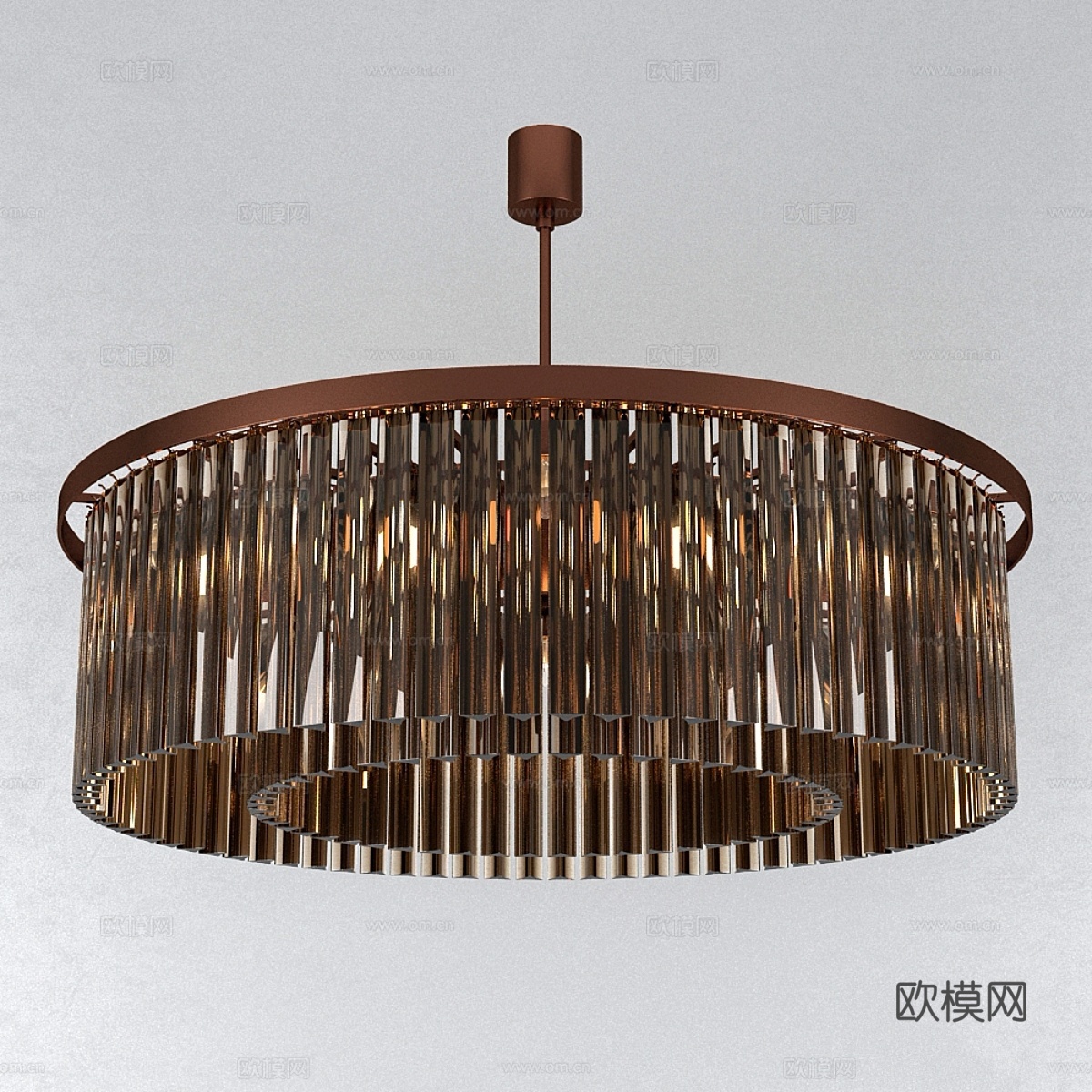 贝拉菲古拉大型双鼓烟熏吊灯 CL443-LA-1003d模型