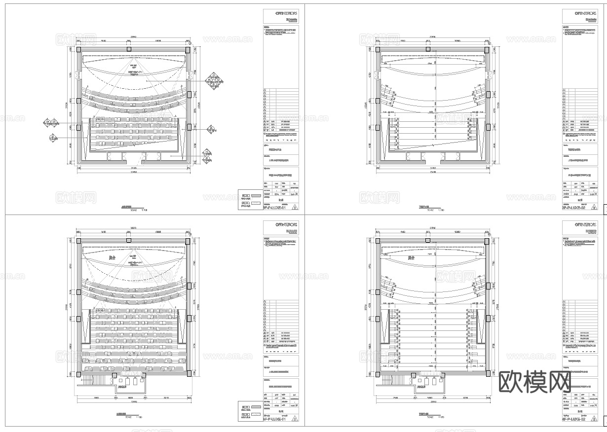 电影院 最新全套施工图 效果图合集cad施工图