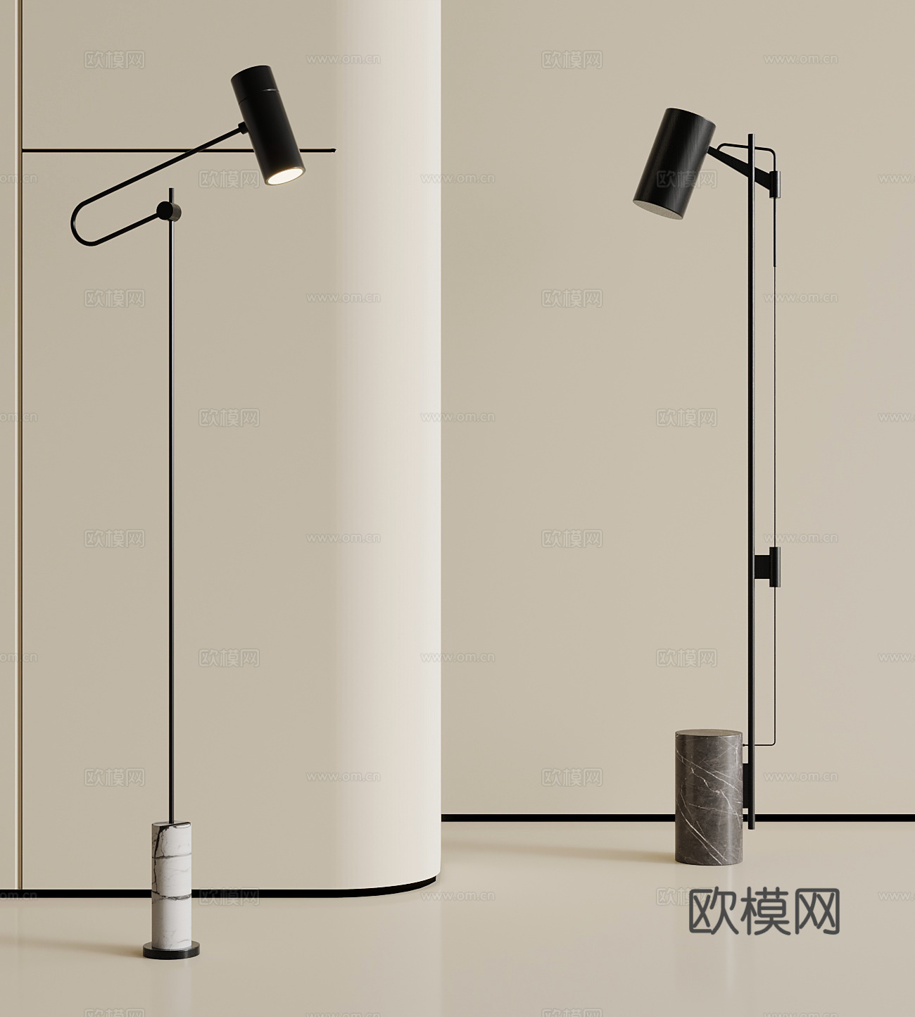 现代落地灯su模型