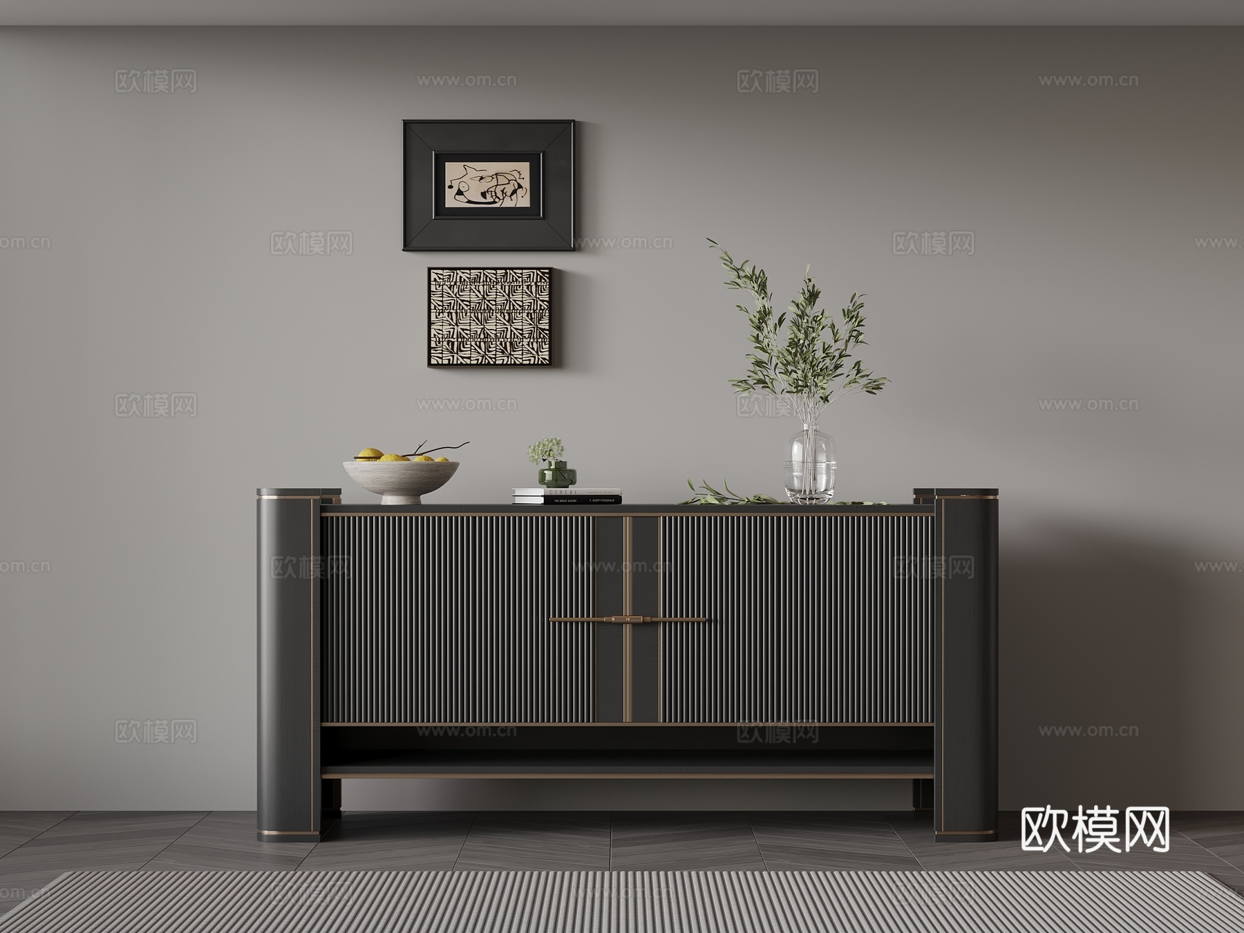 意式玄关柜su模型