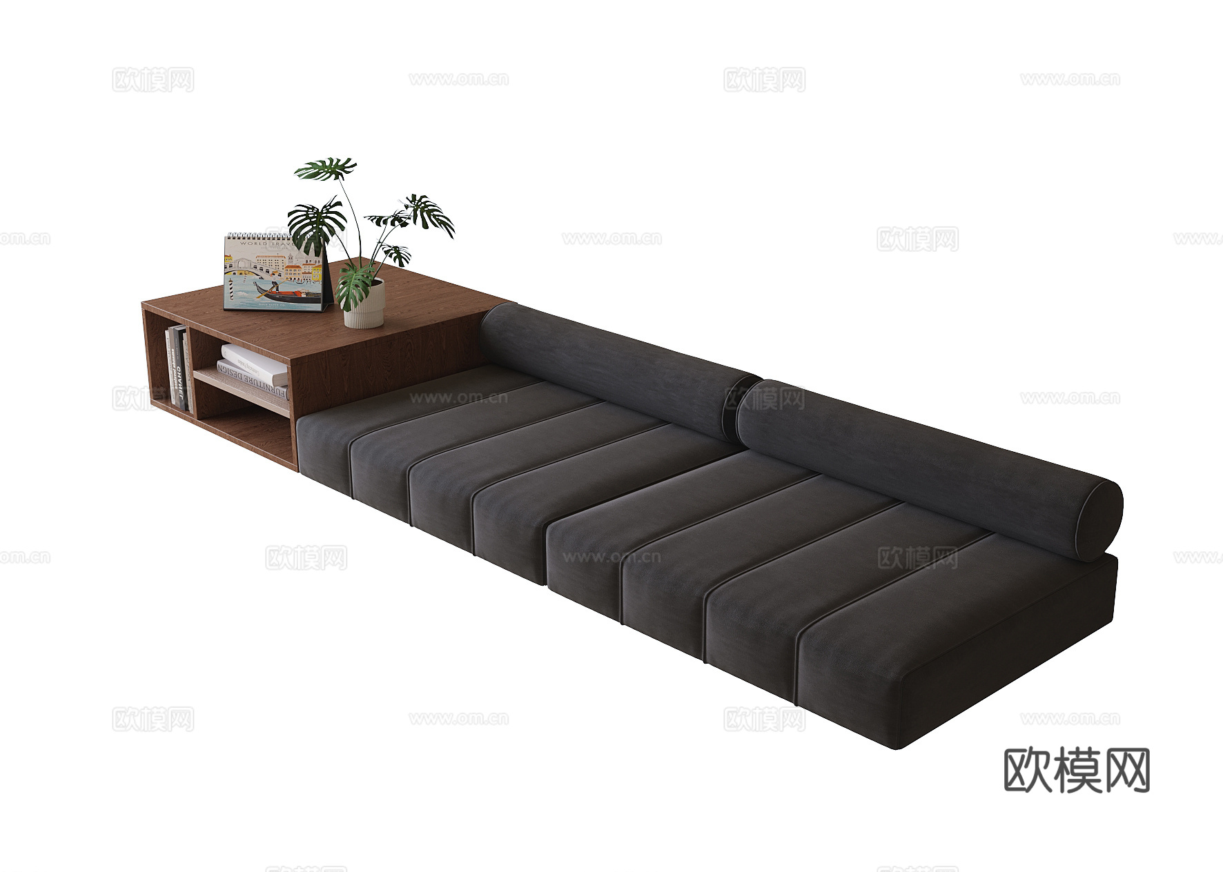 现代飘窗垫 飘窗柜su模型