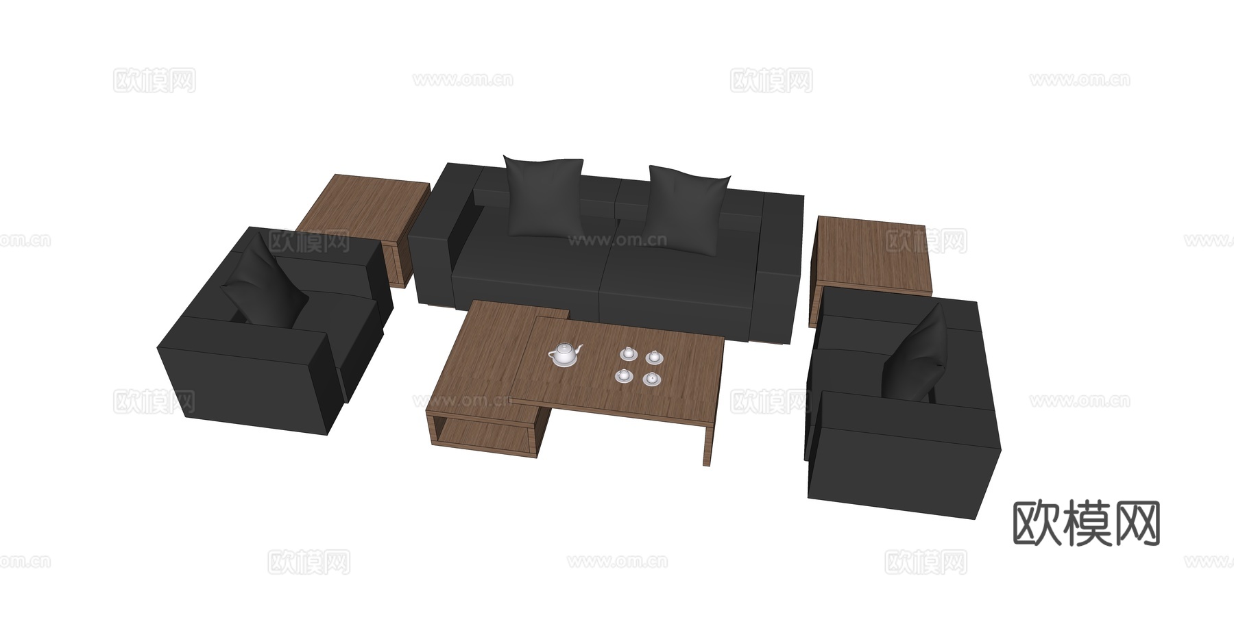 沙发 办公沙发 办公家具su模型