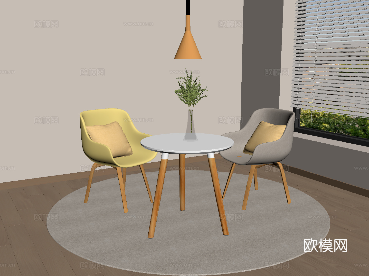 现代洽谈桌椅su模型