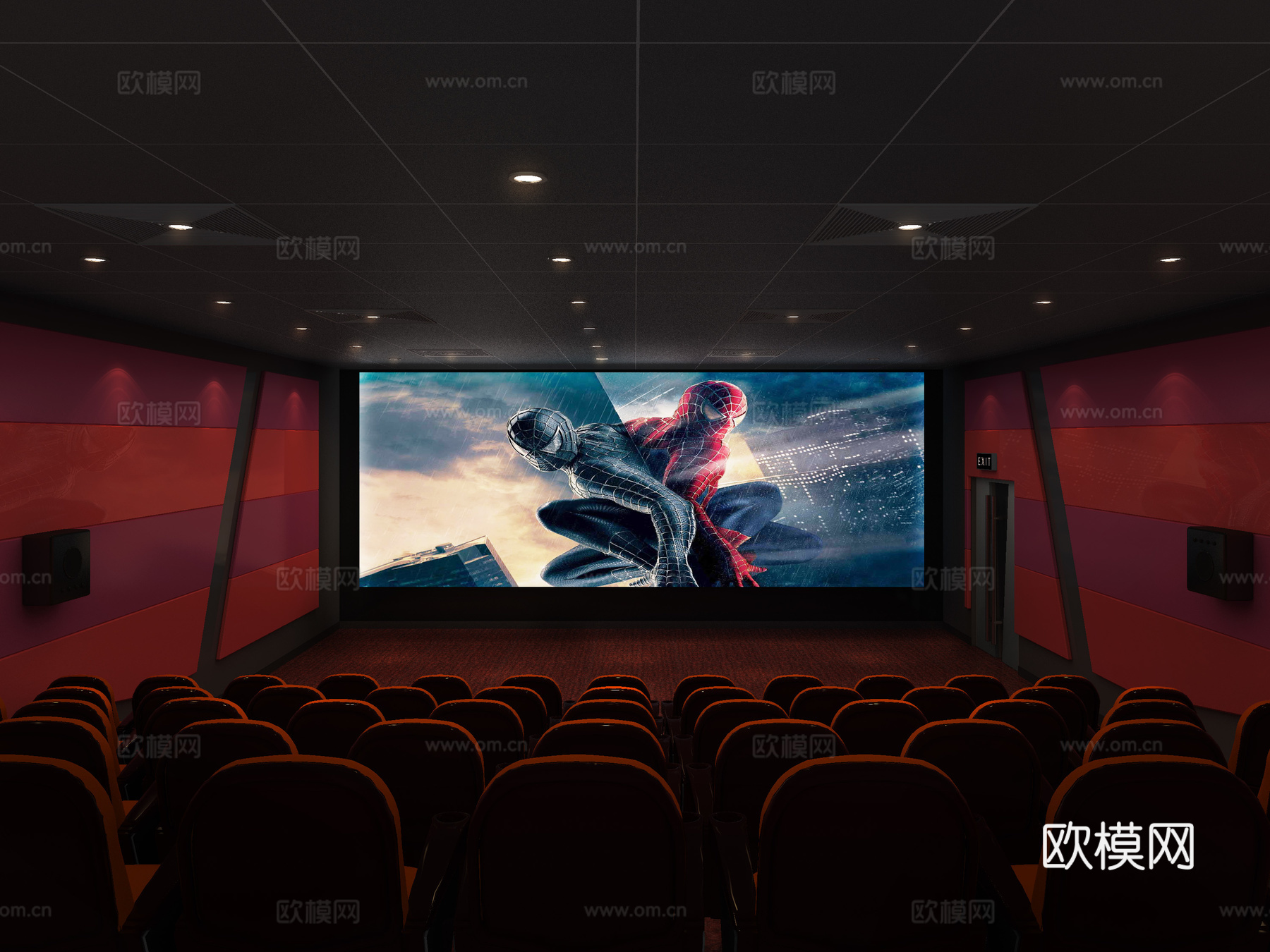 电影院 最新全套施工图 效果图合集cad施工图