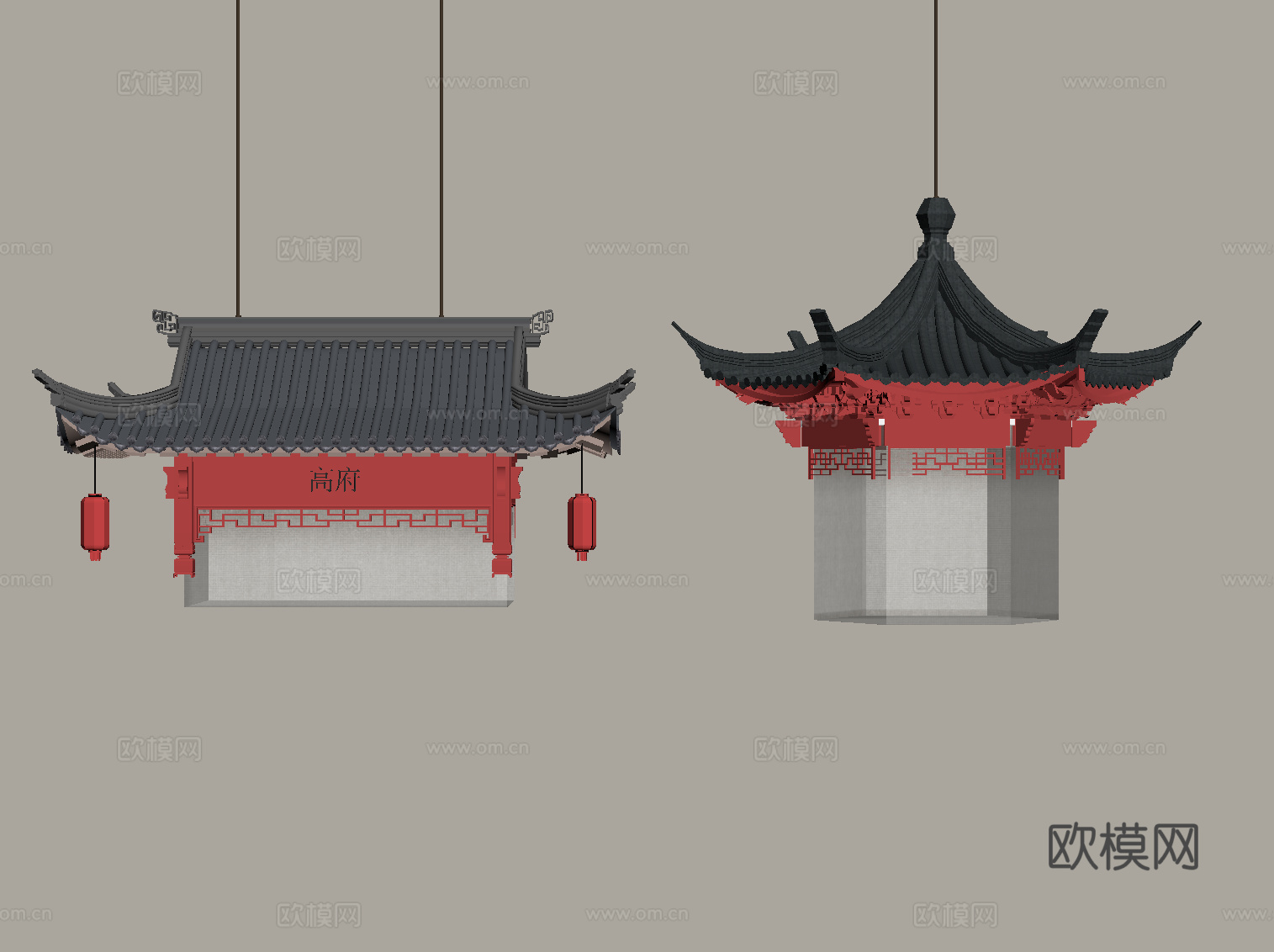 新中式雕塑su模型