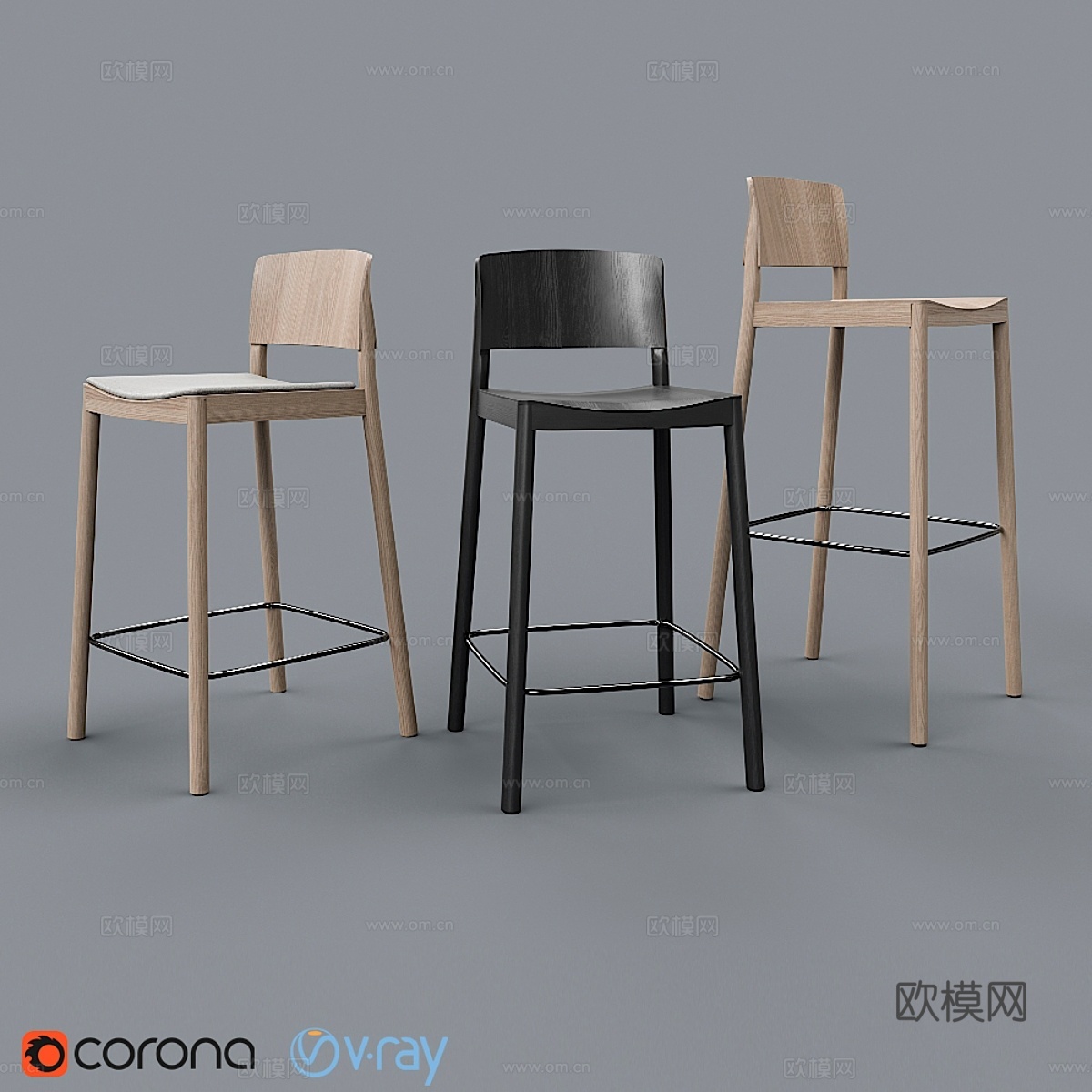 Swedese出品Grace吧凳3d模型下载