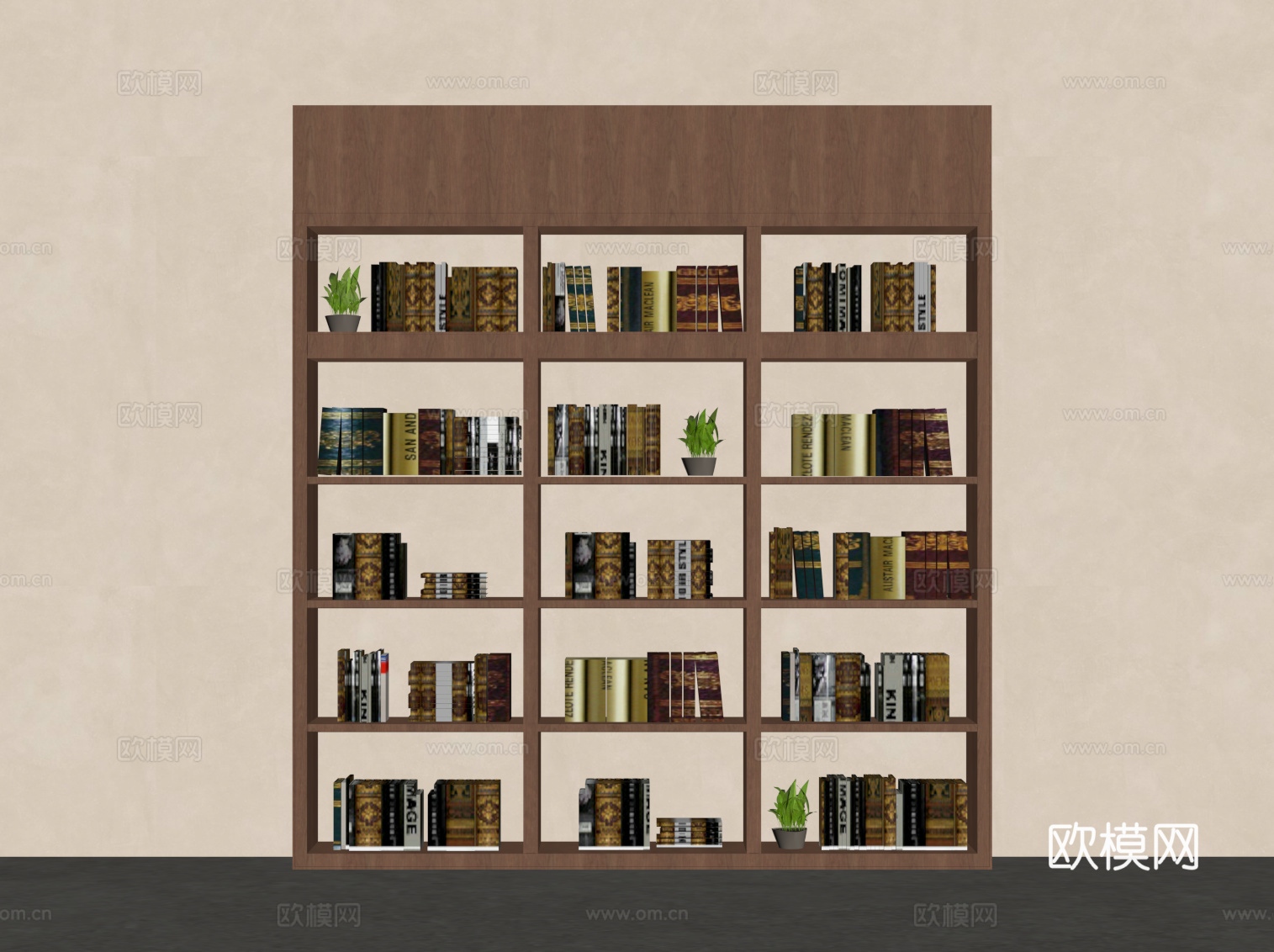 新中式书柜su模型