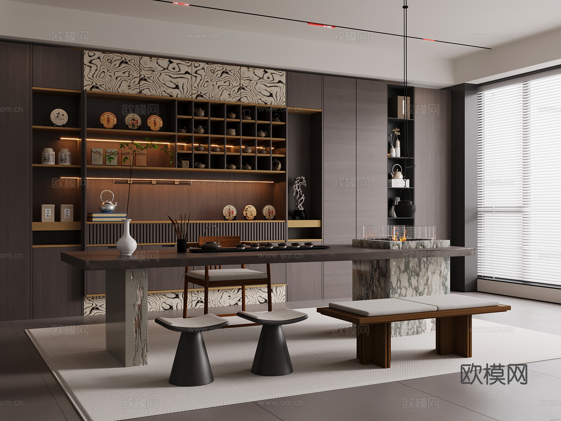意式茶室su模型