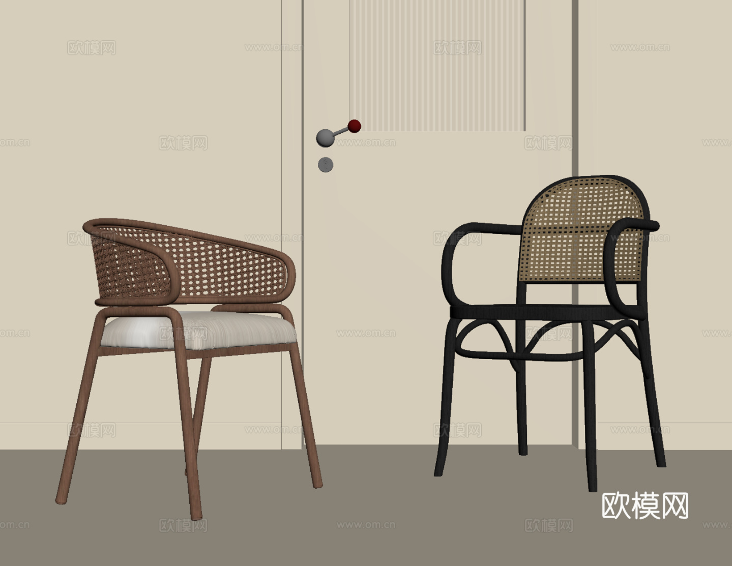 中古风休闲椅su模型